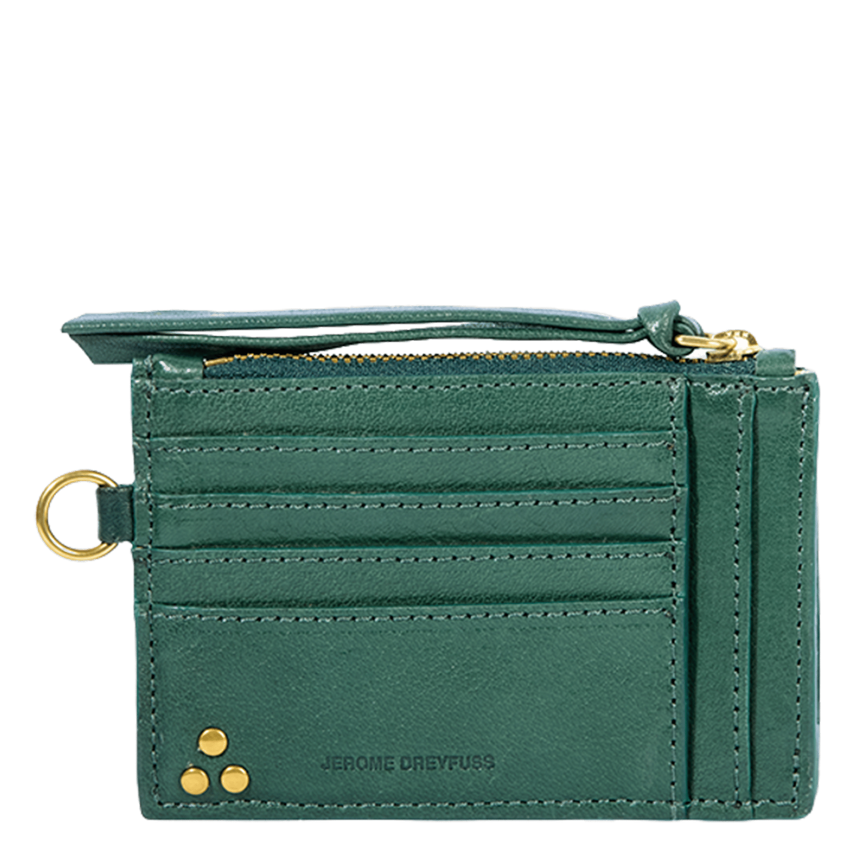 Porte-cartes zippé avec anneau JEROME DREYFUSS Kaki
