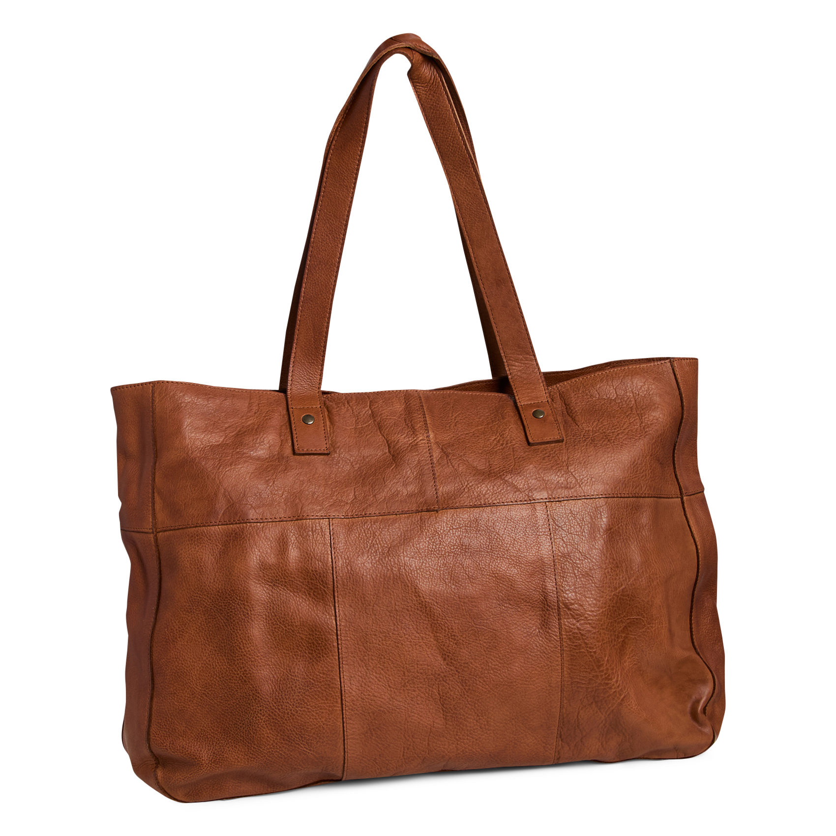 Leren shopper | Bruin PIECES Dames