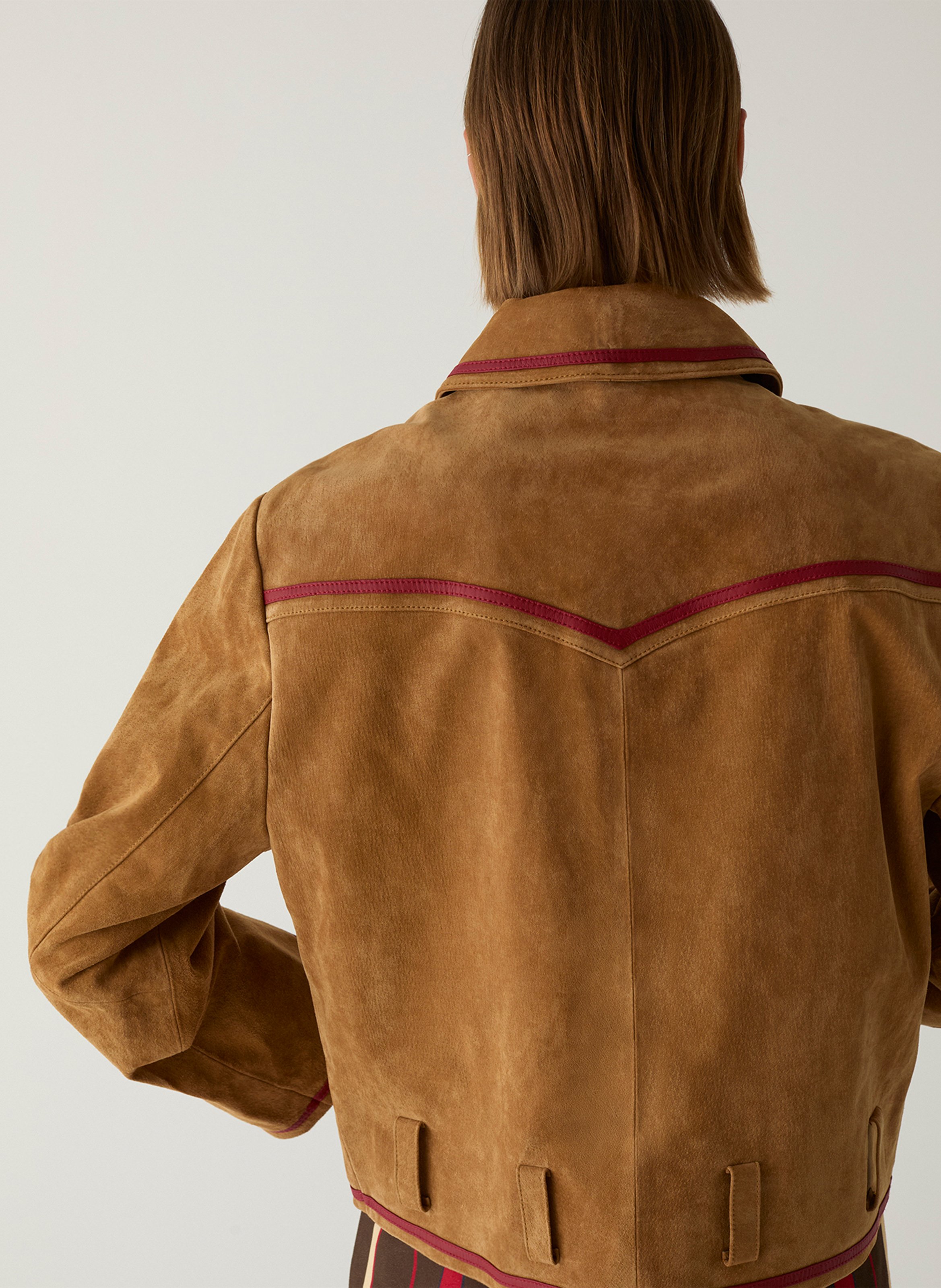 Straight classic collar velvet jacket LAAGAM Beige