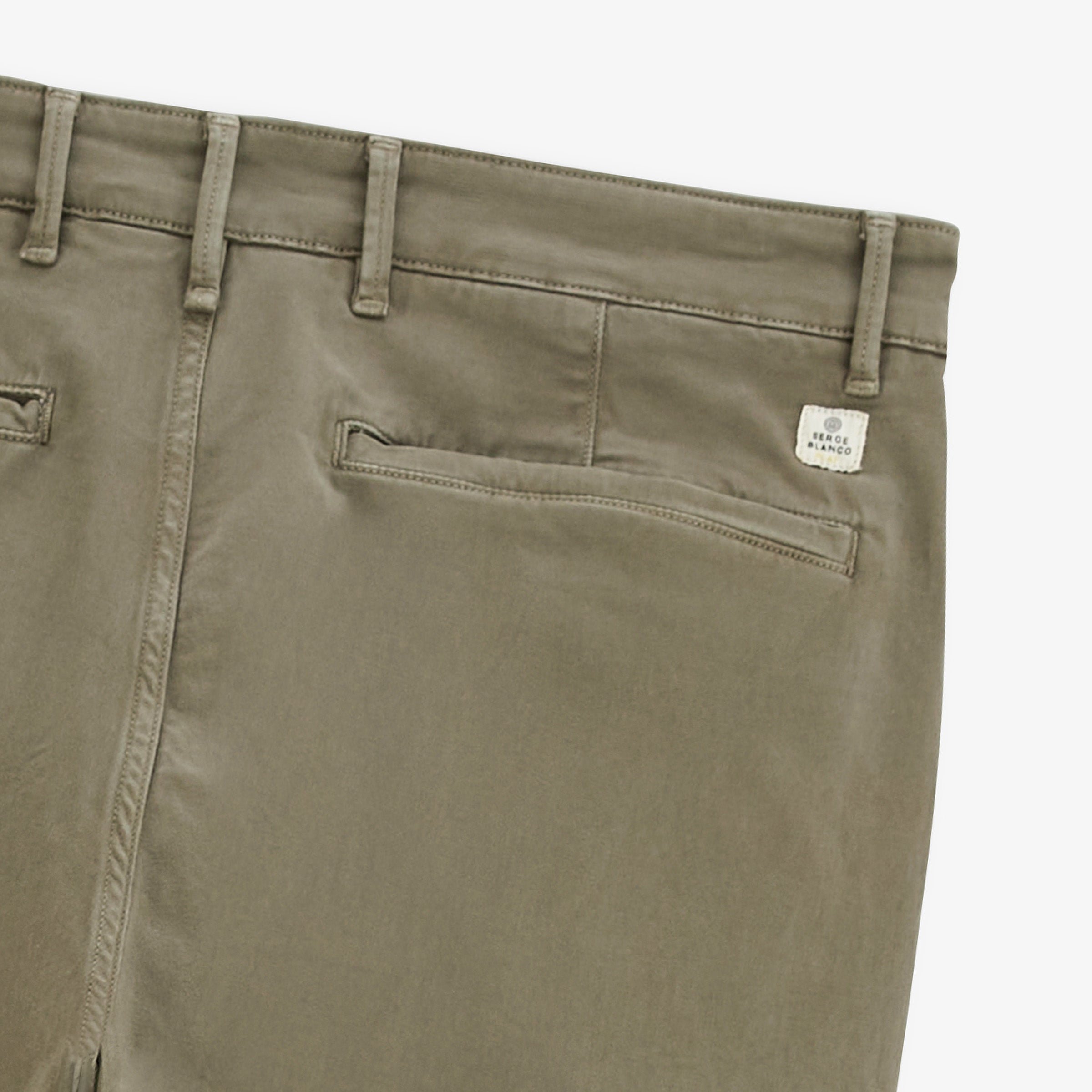 Chino 751 in military green straight cut stretch cotton sbplay SERGE BLANCO Grey