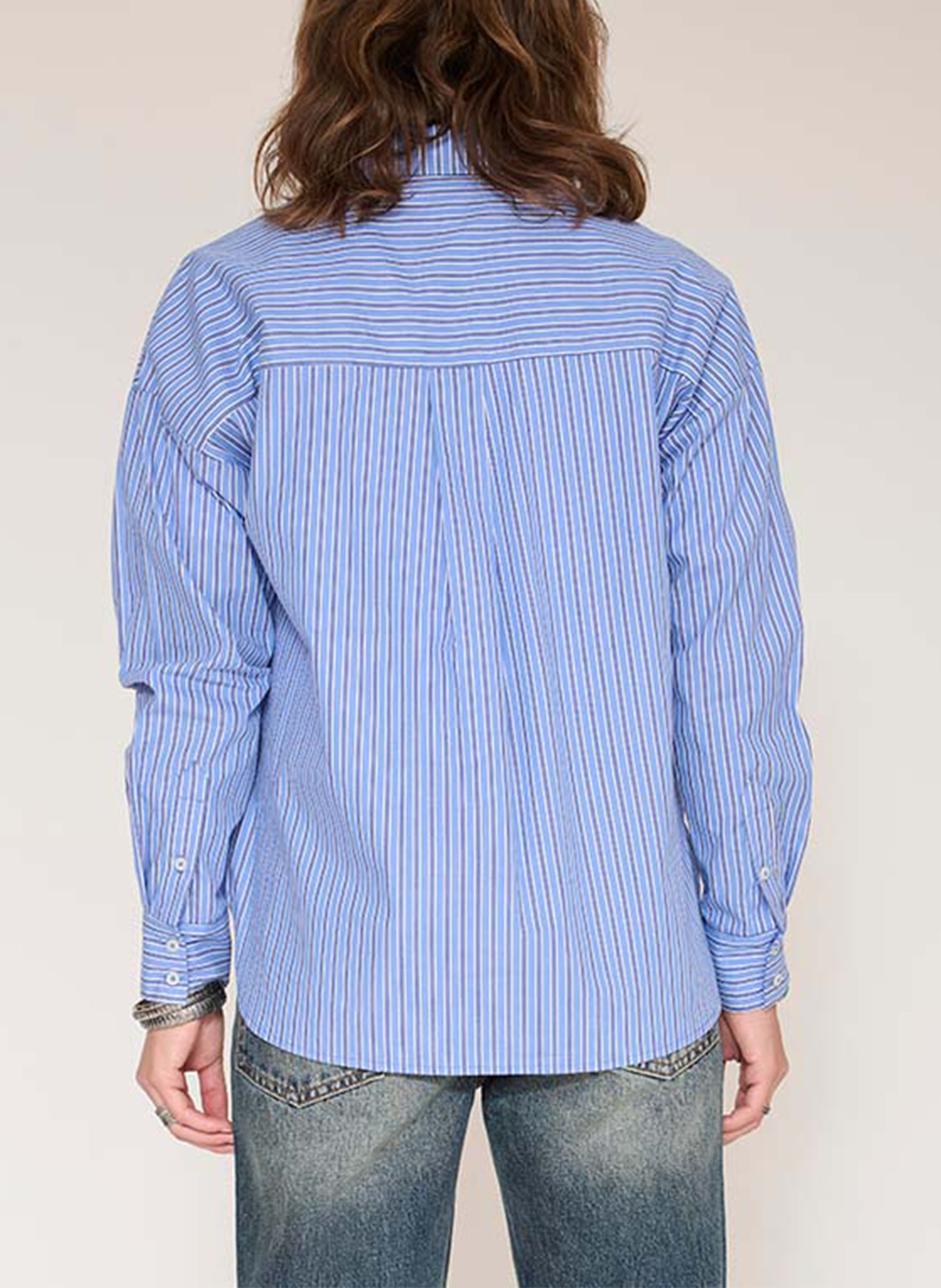 Chemise ample à rayures en coton MKT Bleu