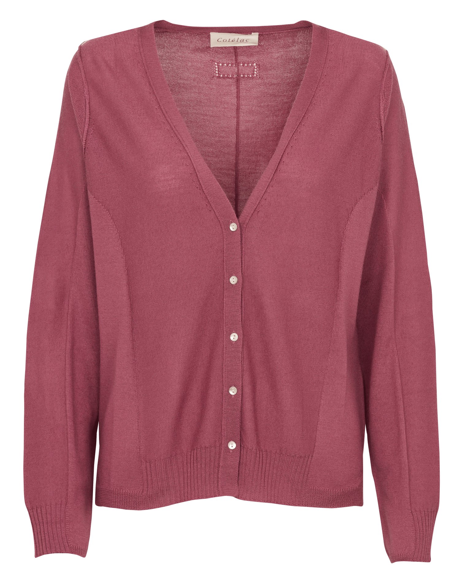 Cardigan col V droit en laine COTELAC ACOTE Violet