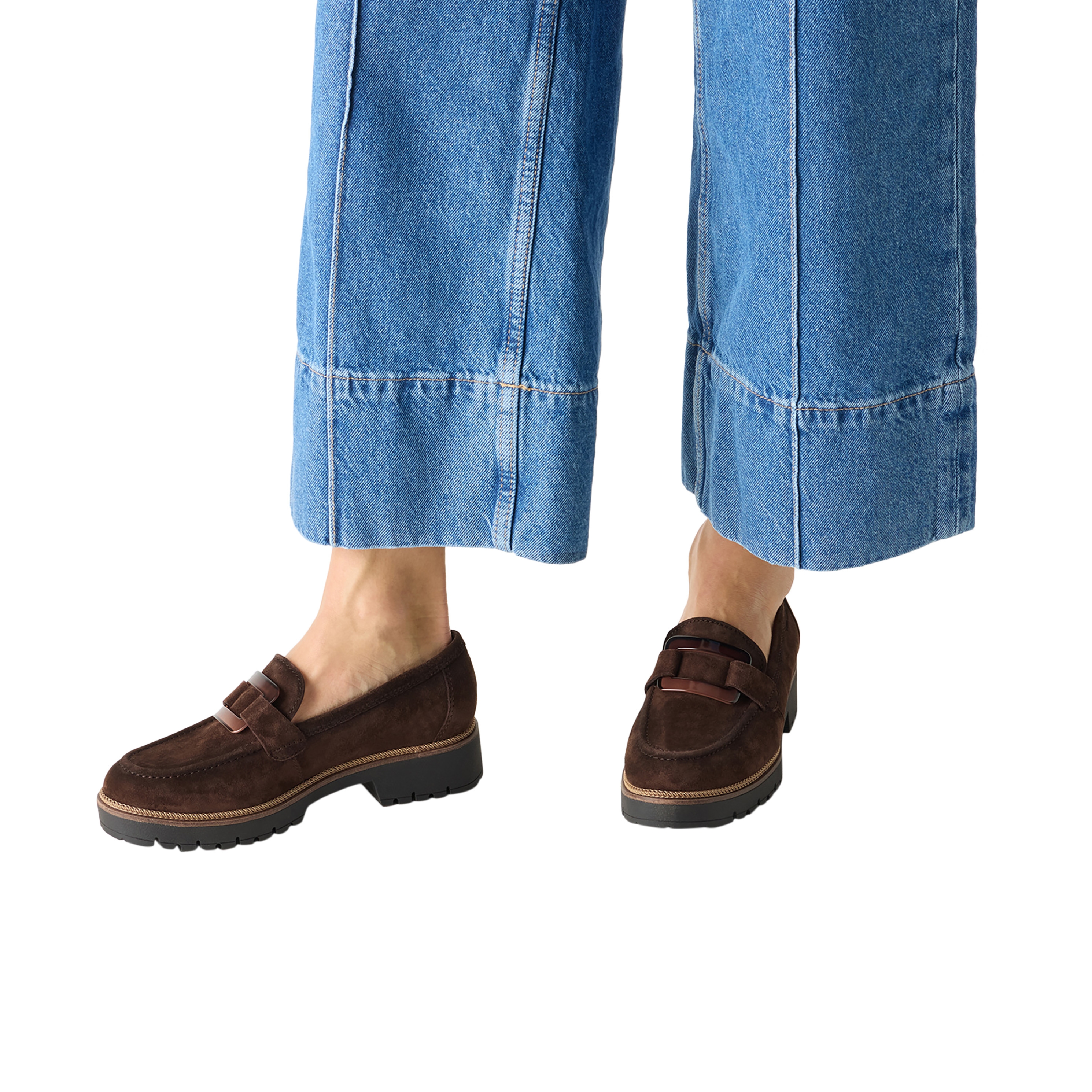 Leather moccasins TAMARIS Brown