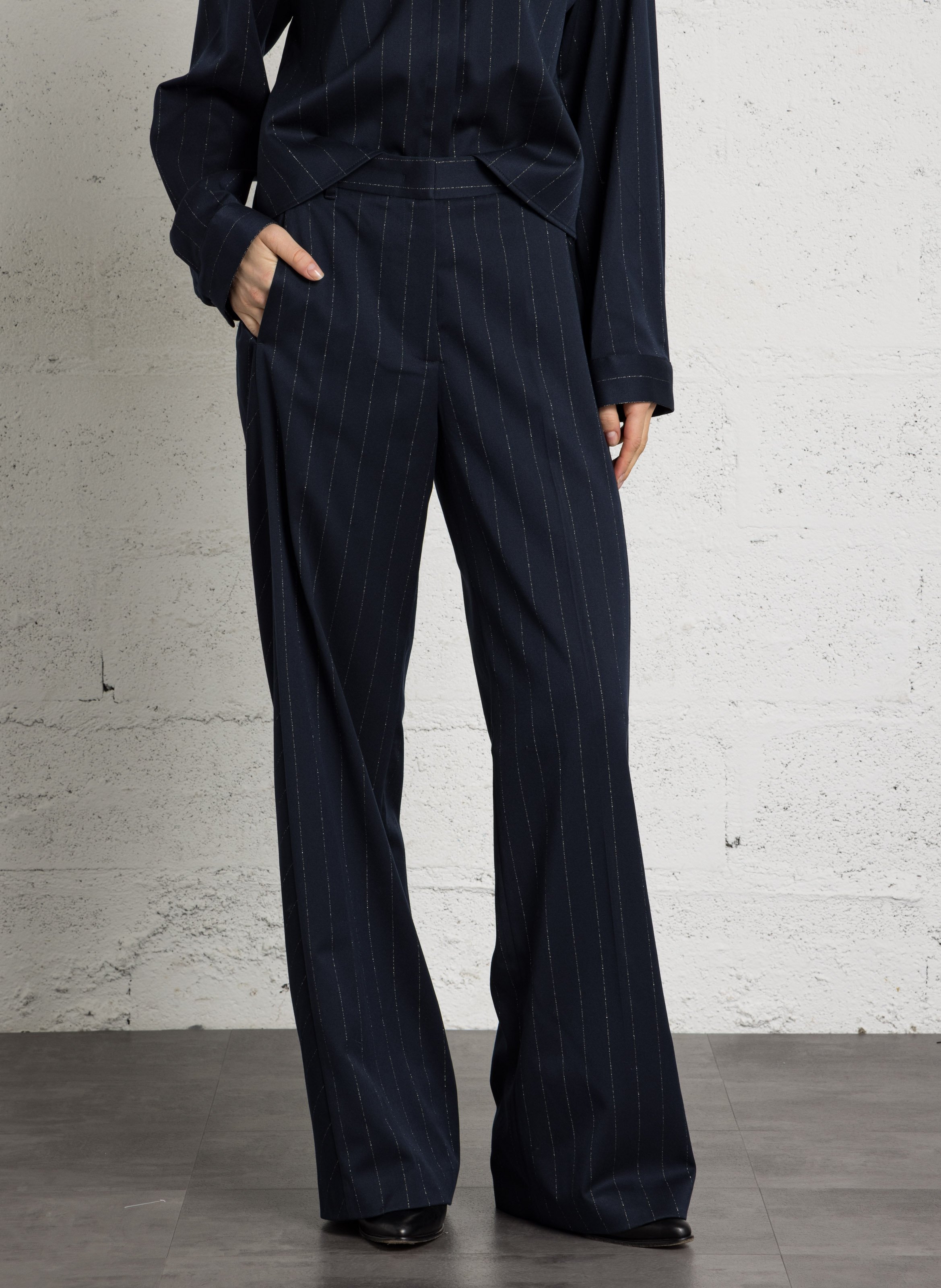 Rechte broek met glinsterende strepen LIU JO Blauw