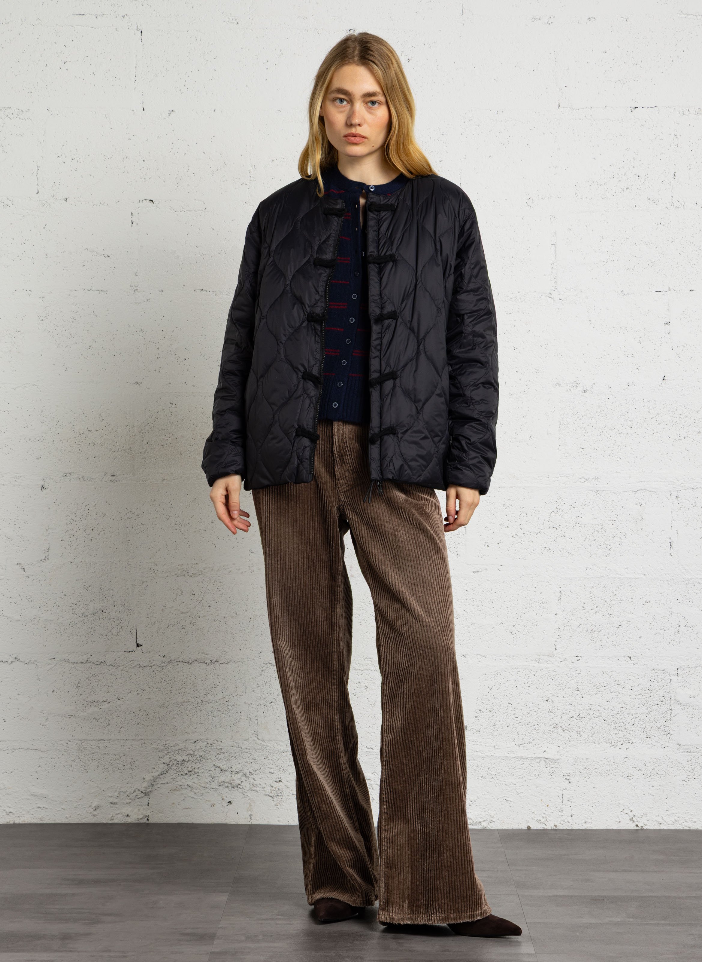 Veste matelassée oversize col rond TAION Noir