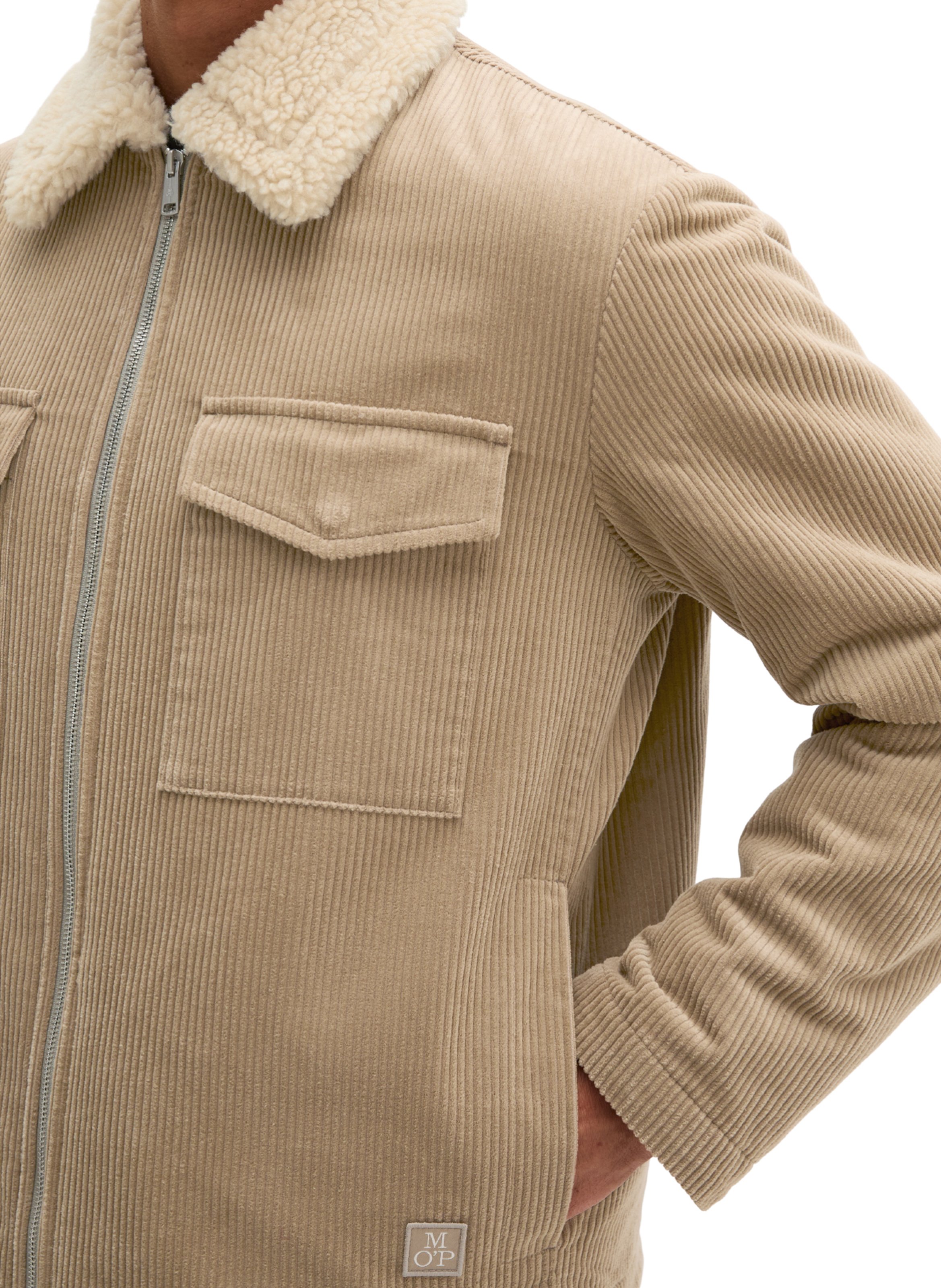 Katoenen jasje met reverskraag MARC O'POLO Beige