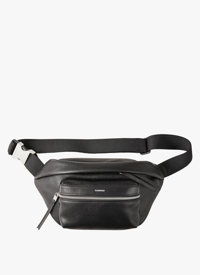 Black Grained waist bag