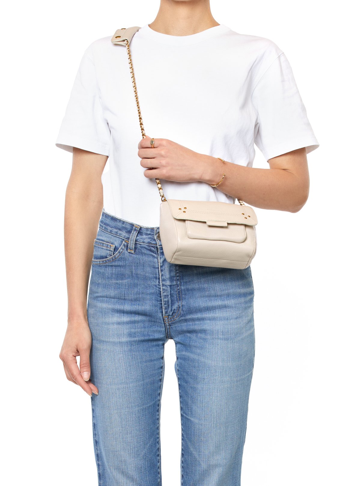 Mini sac bandoulière en cuir  JEROME DREYFUSS Beige