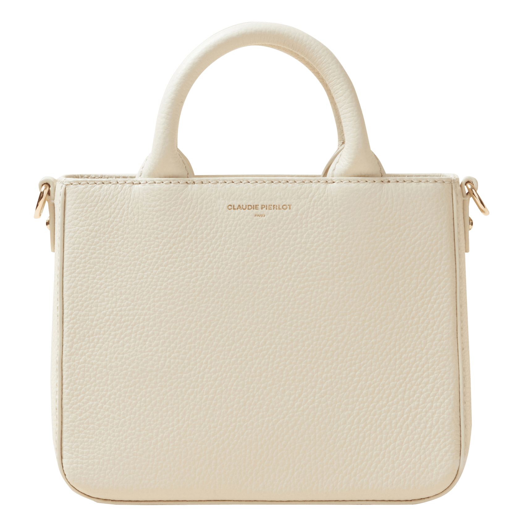 Schoudertas van generfd leer met ketting CLAUDIE PIERLOT Beige