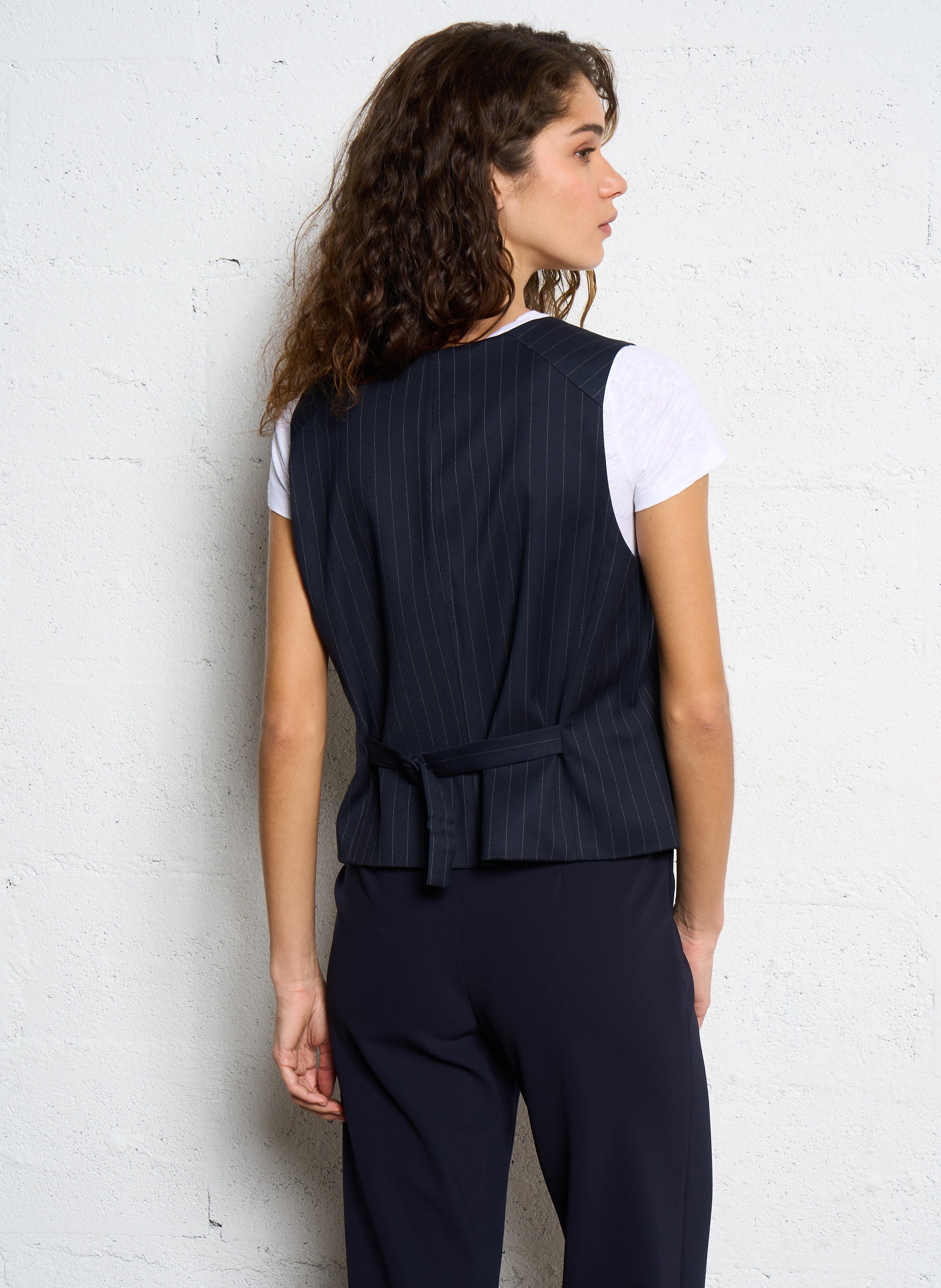 Veste col V à rayures MAISON 123 Bleu