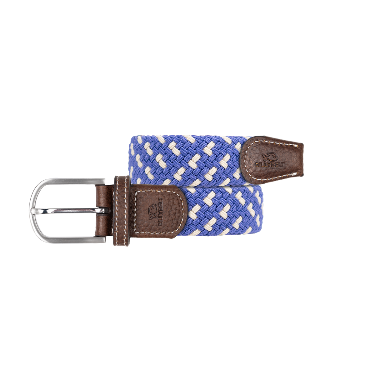 Multicolored braided elastic belt BILLYBELT Blue