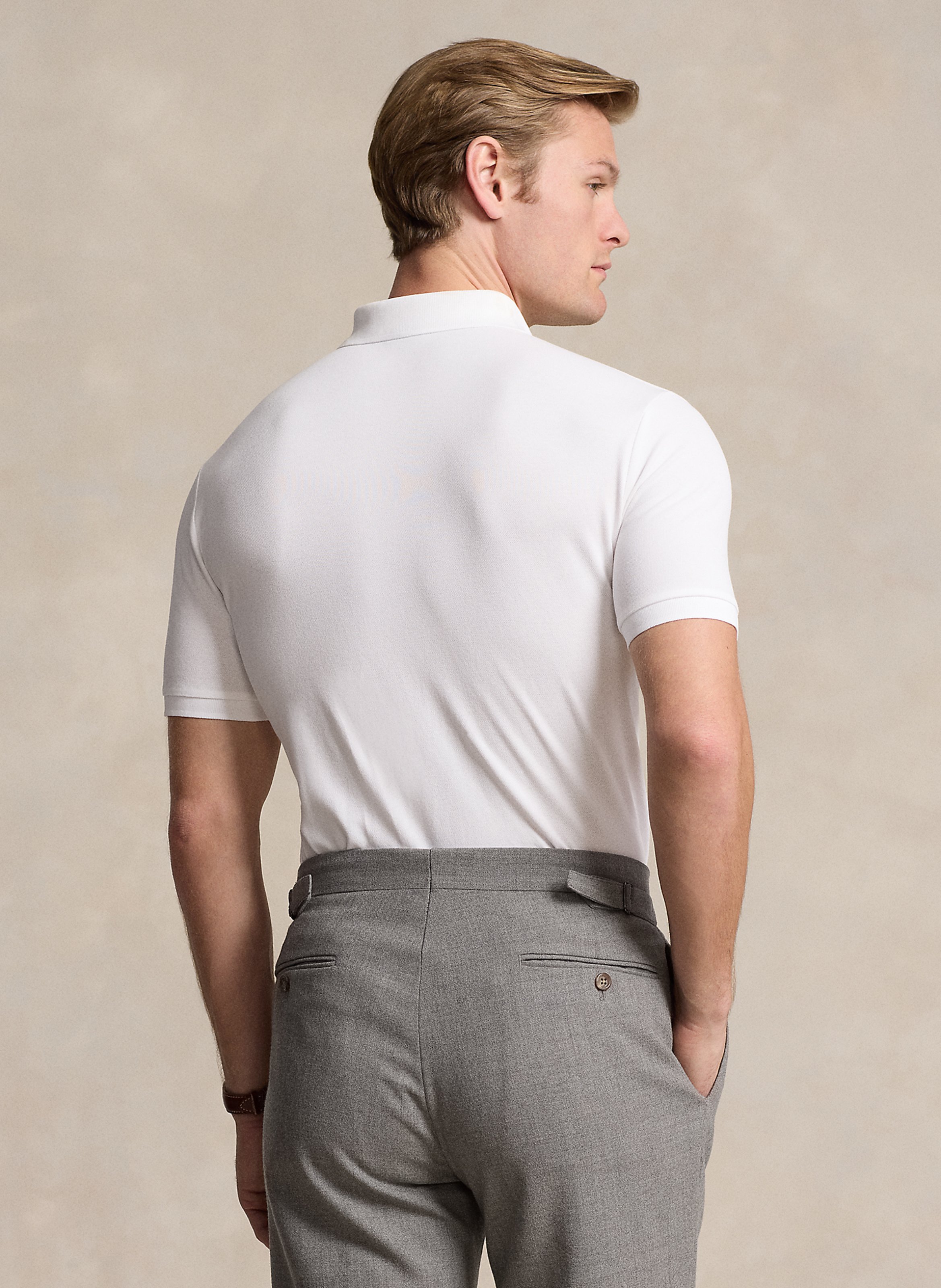 Slim-fit cotton-blend polo shirt POLO RALPH LAUREN White