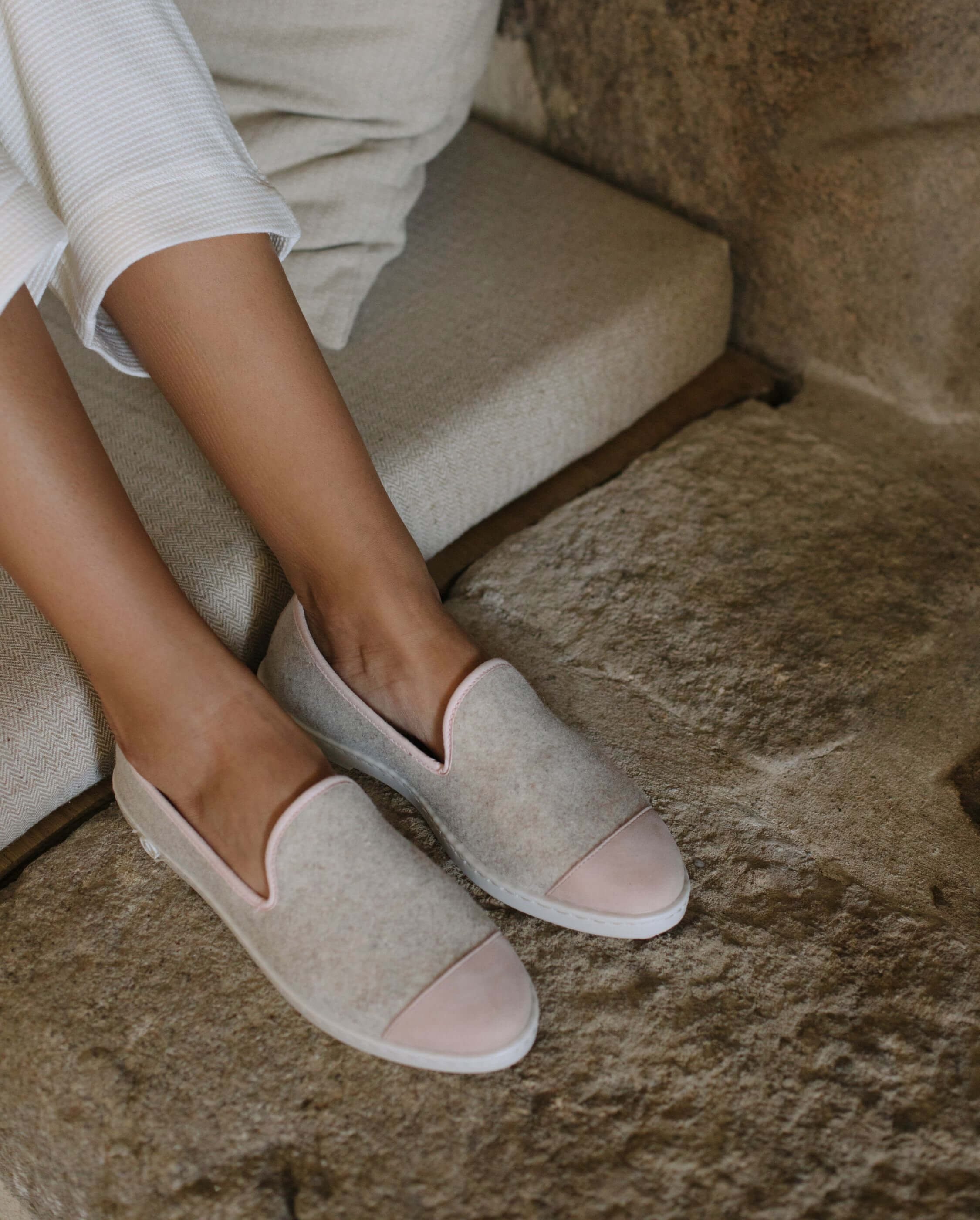 Women's wool slipper, powder pink beige ANGARDE Beige