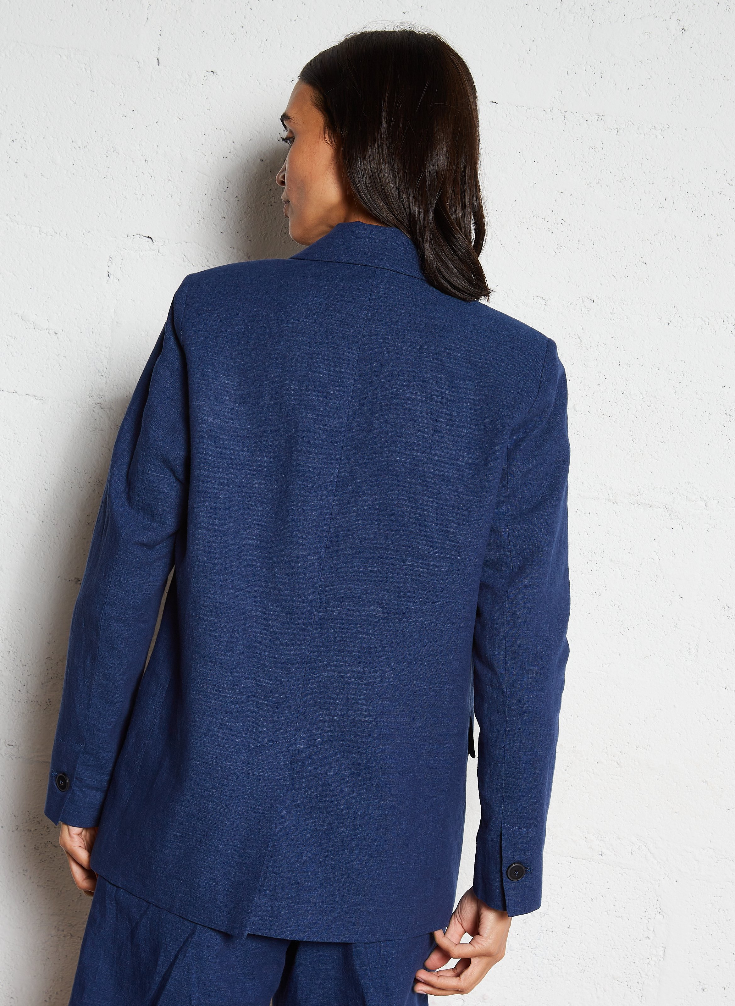 Blazer | linnenblend POMANDERE Blauw
