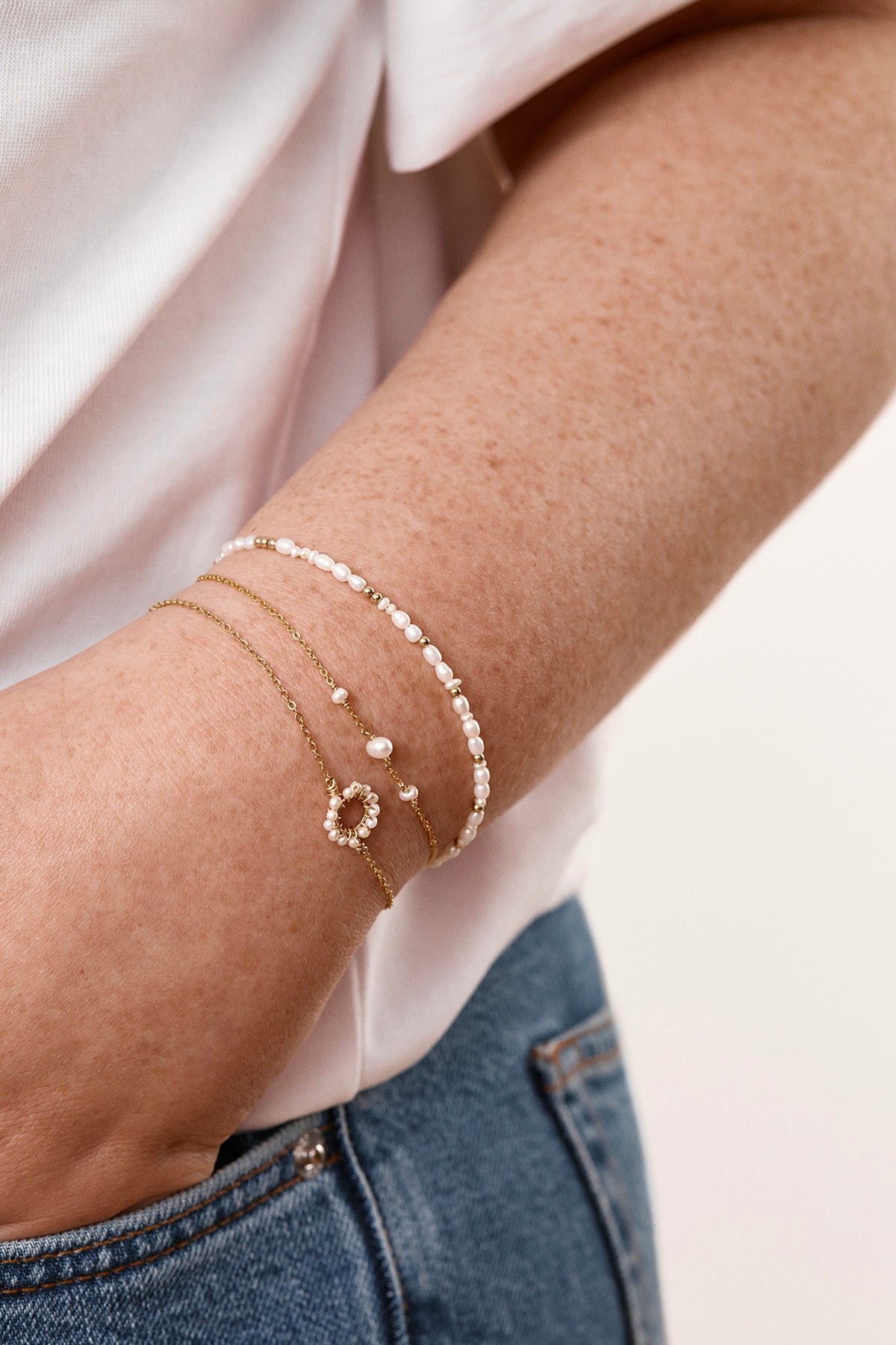 Bead bracelet YAY White