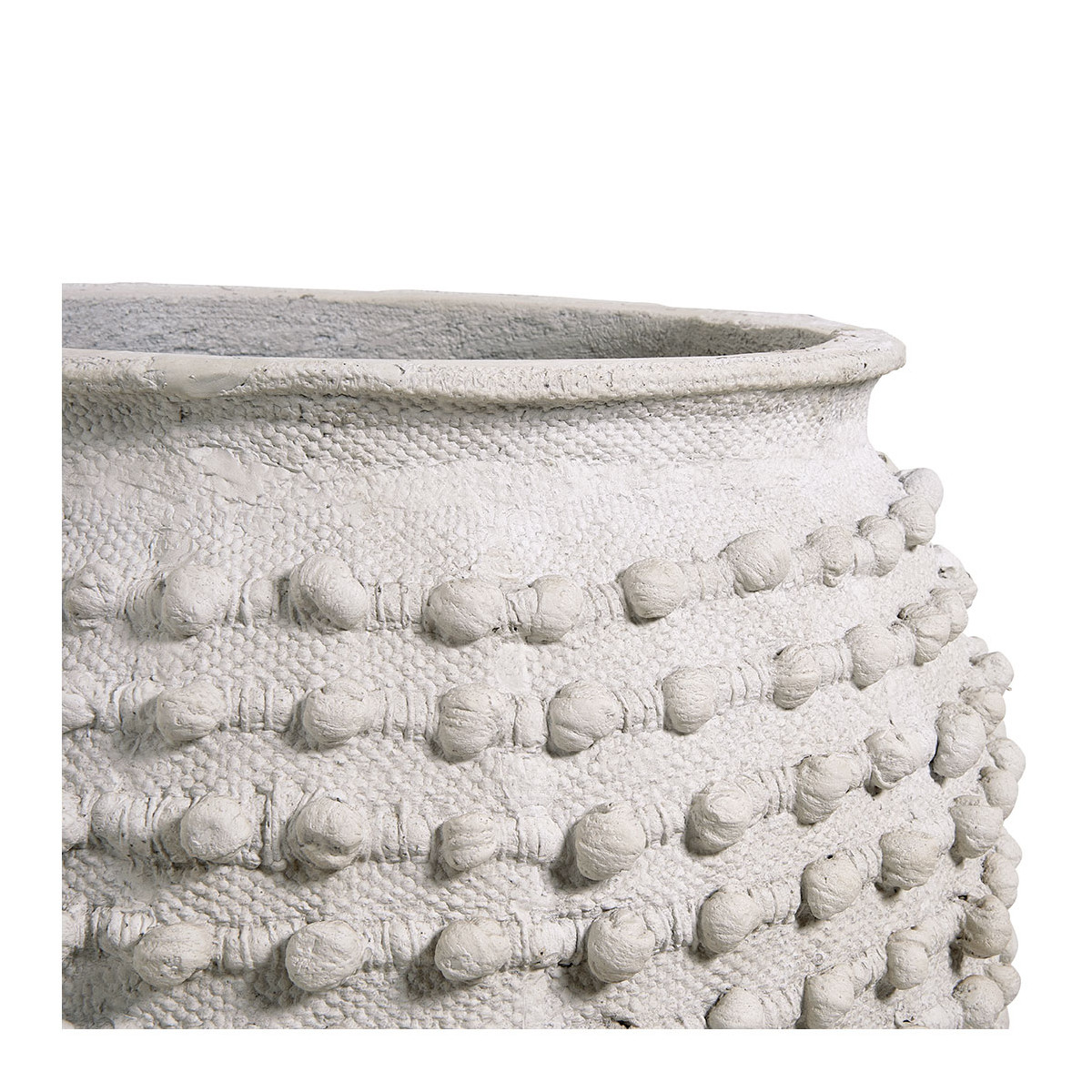 Cléia light gray cement cache-pot - large size - 51.5 x 51.5 x 51.5 cm Grey