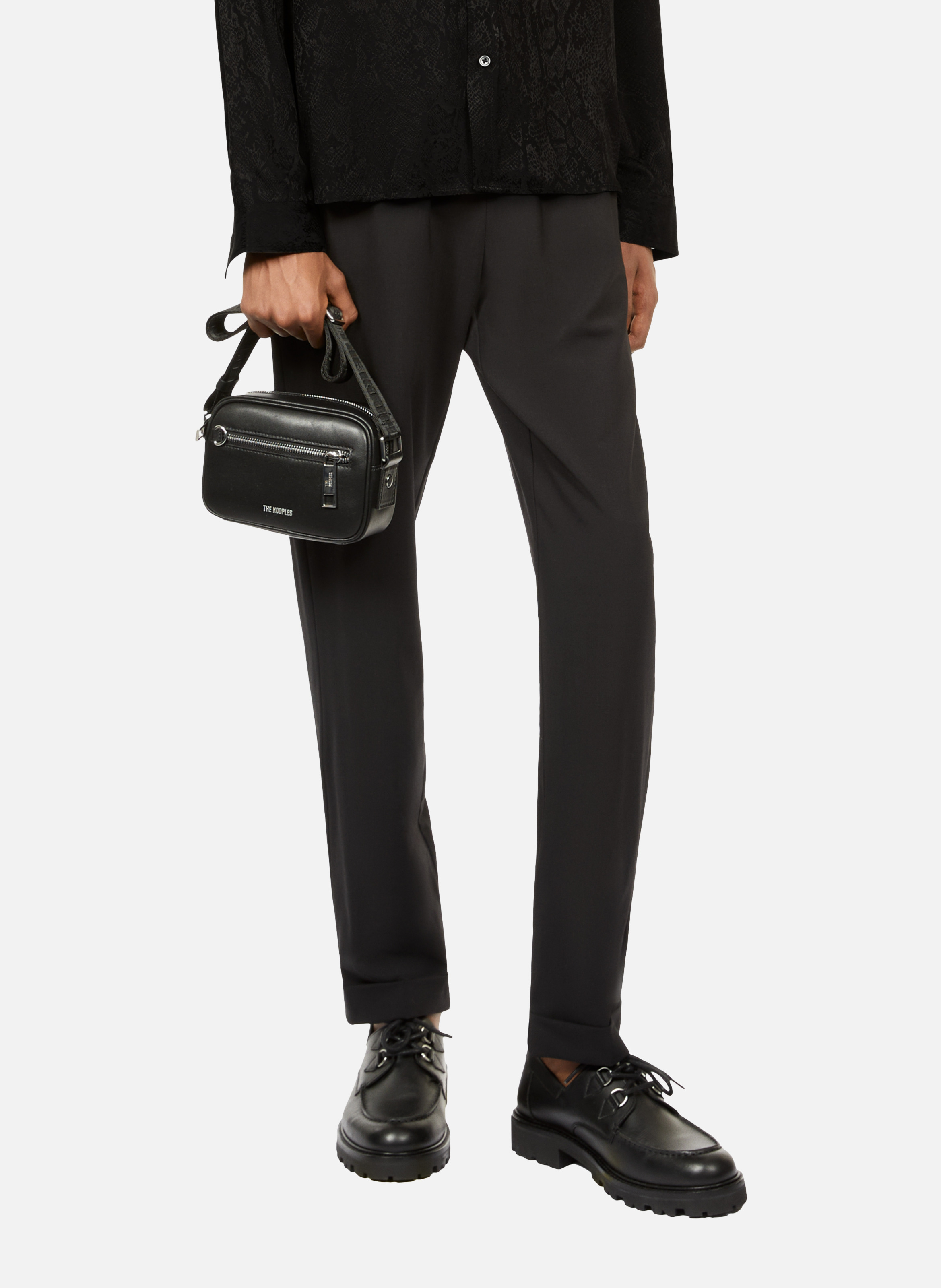 Small leather messenger bag THE KOOPLES Black