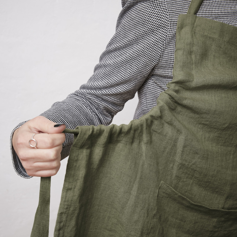 Chef apron in cotton gauze L'EFFET PAPILLON Green