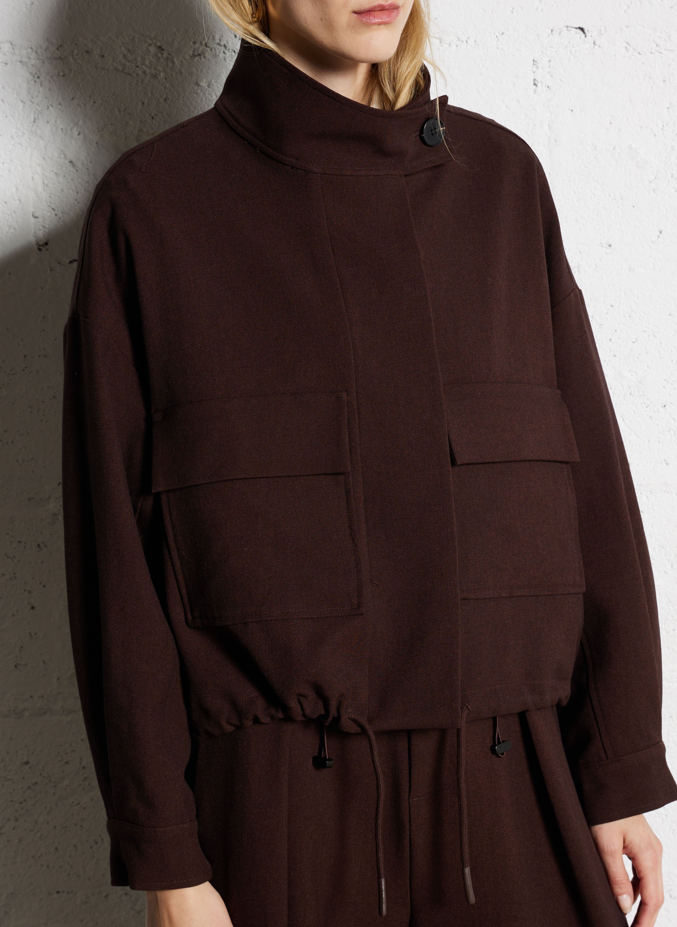 Veste oversize col montant SUNCOO Marron