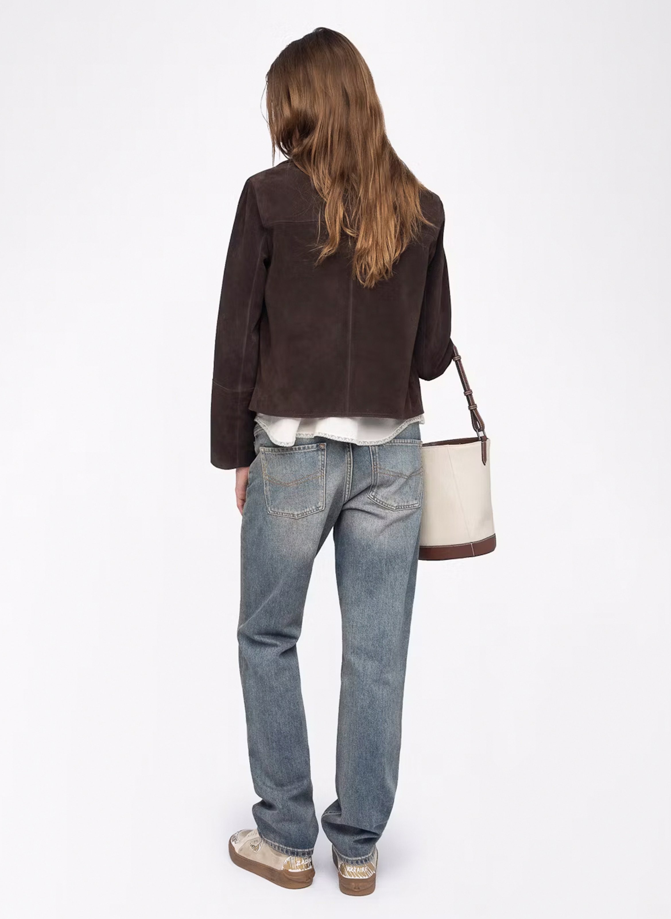 Blouson col classique en cuir ZADIG&VOLTAIRE Marron