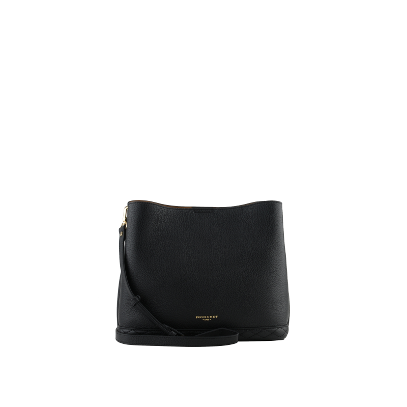 Satchel - cowhide leather POURCHET Black