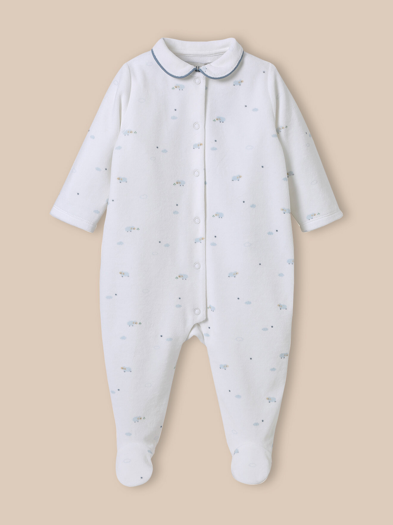 Velour sleepsuit CYRILLUS Beige