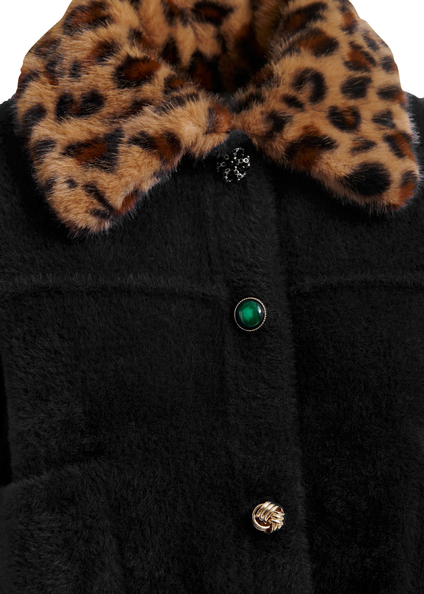 Cardigan ample à col fourrure amovible ESSENTIEL ANTWERP Noir