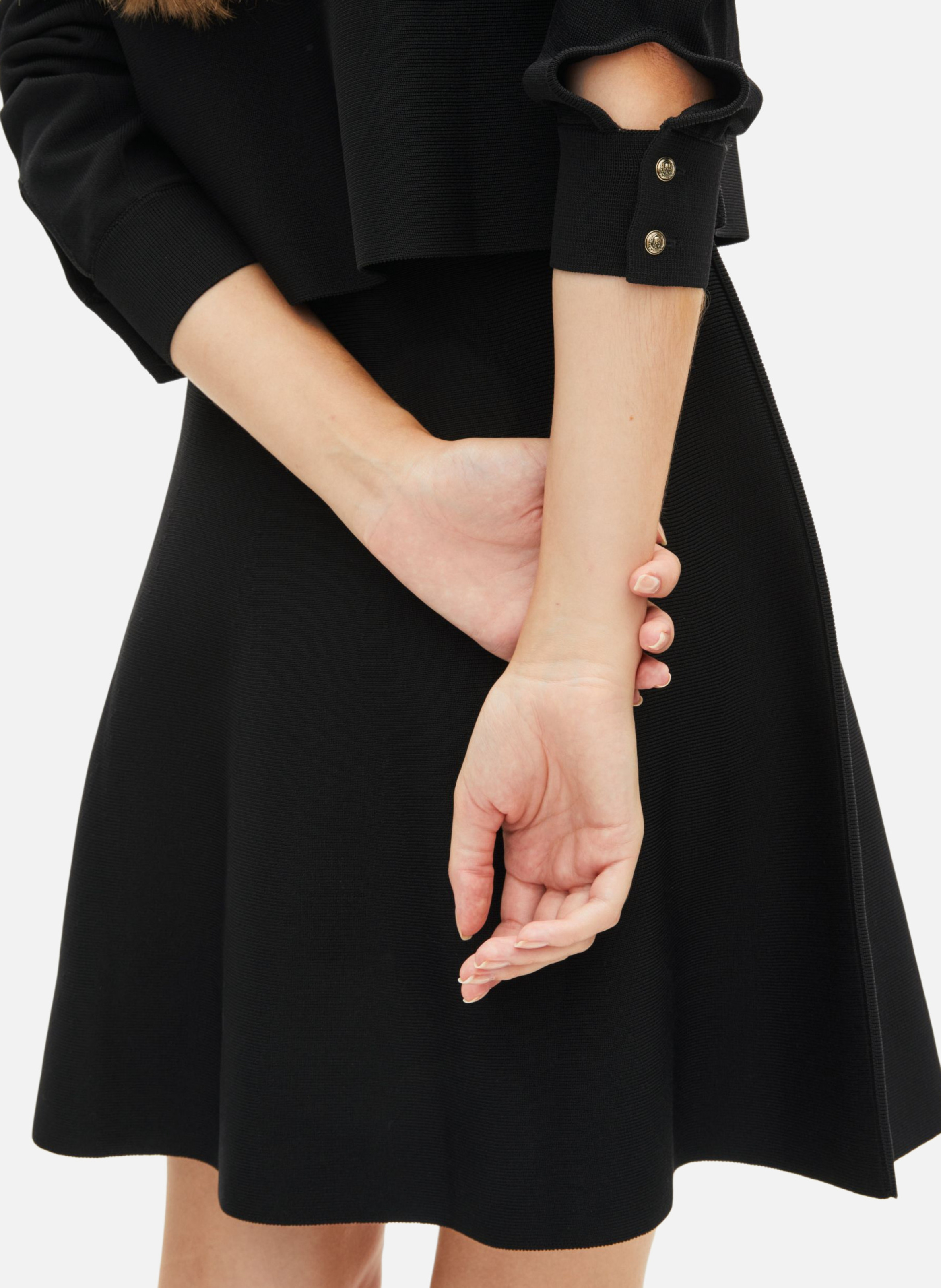 Robe courte trompe l'oeil en maille THE KOOPLES Noir