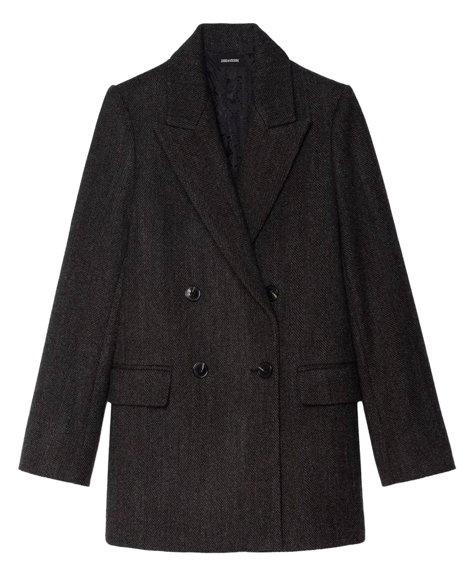 Cappotto con revers in misto lana ZADIG&VOLTAIRE Marrone