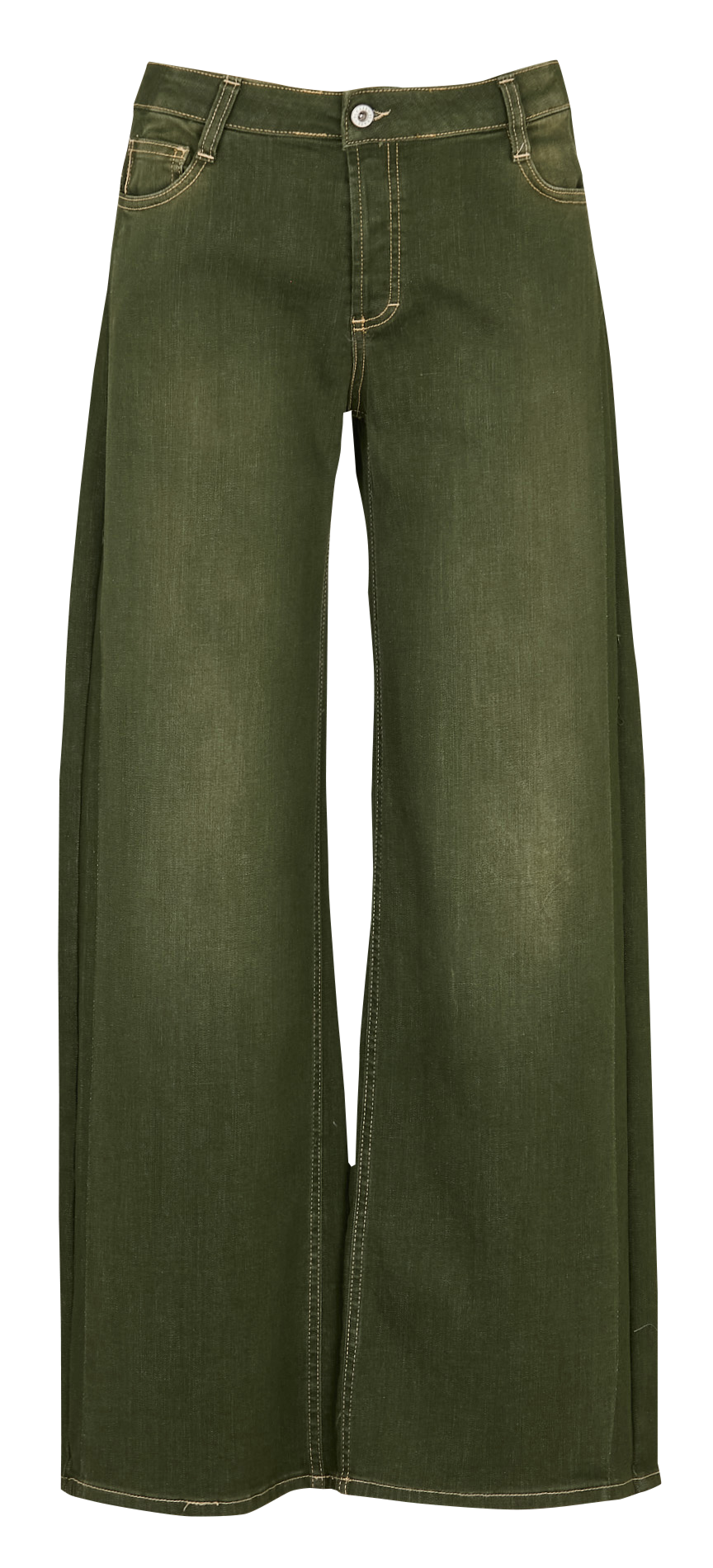 Pantalon large en denim PLEASE Vert