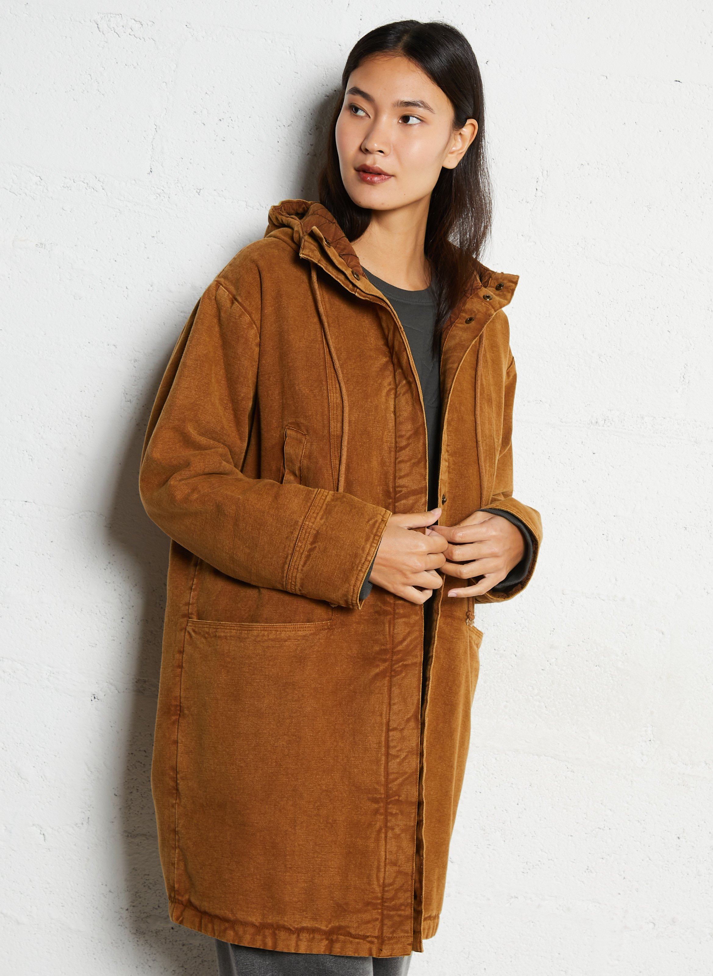 Denim jas met capuchon LEON & HARPER Bruin