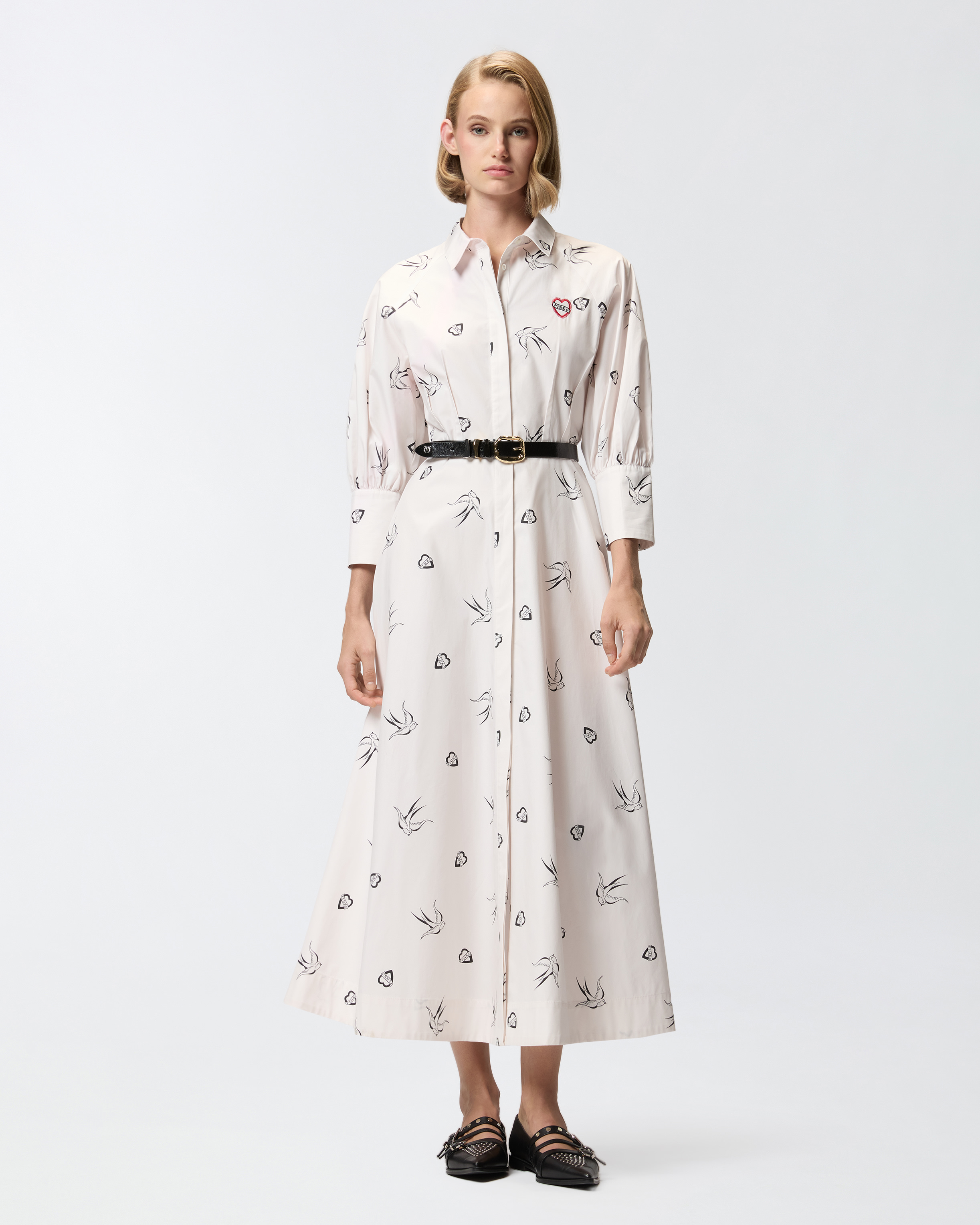 Shirt dress with tattoo print Stripes