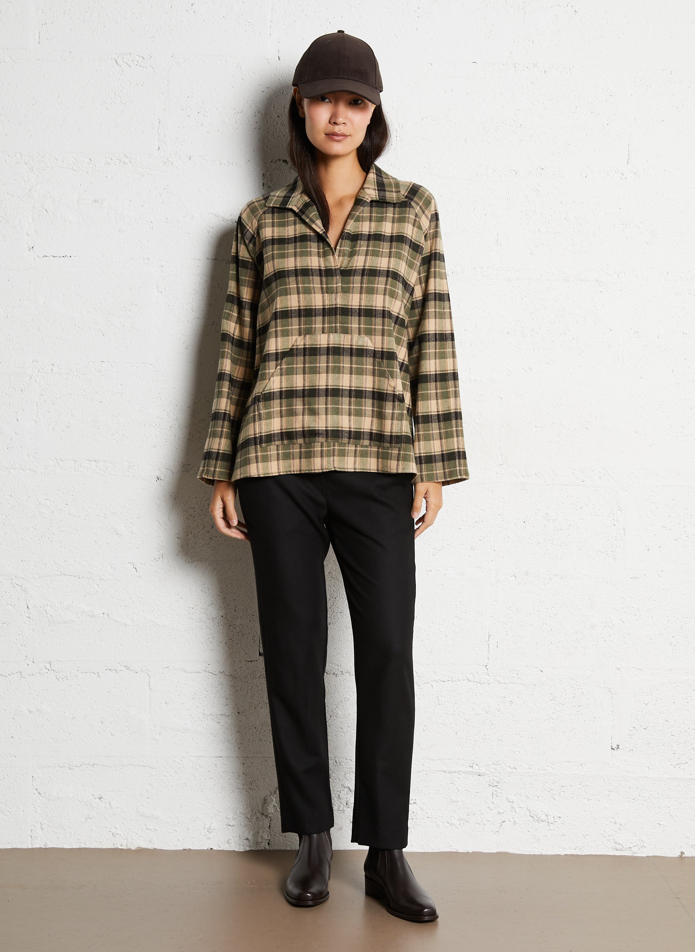 Pantalon droit en laine mélangée DIEGA Noir