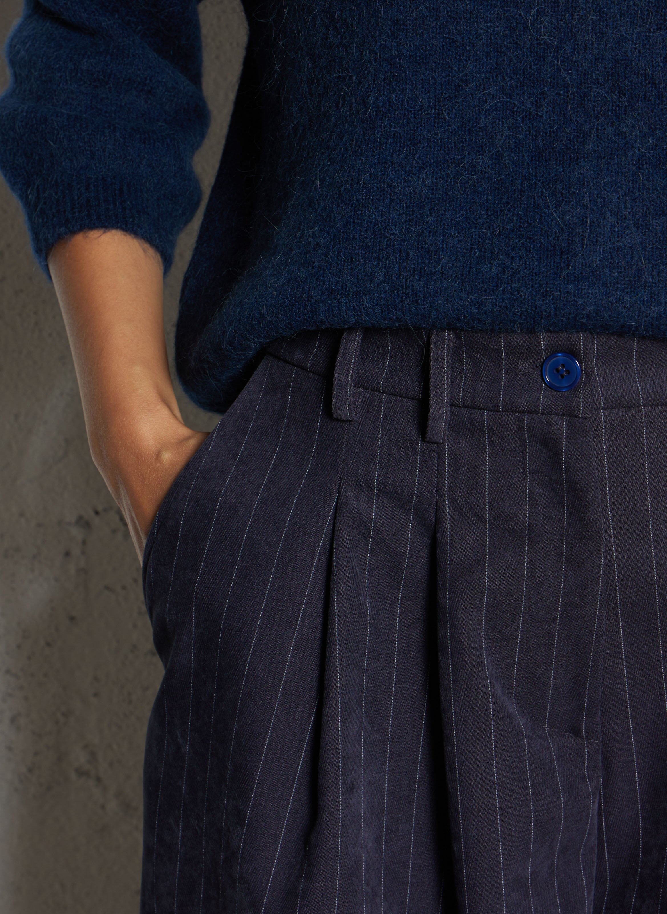 Pantalon palazzo à rayures PLEASE Bleu