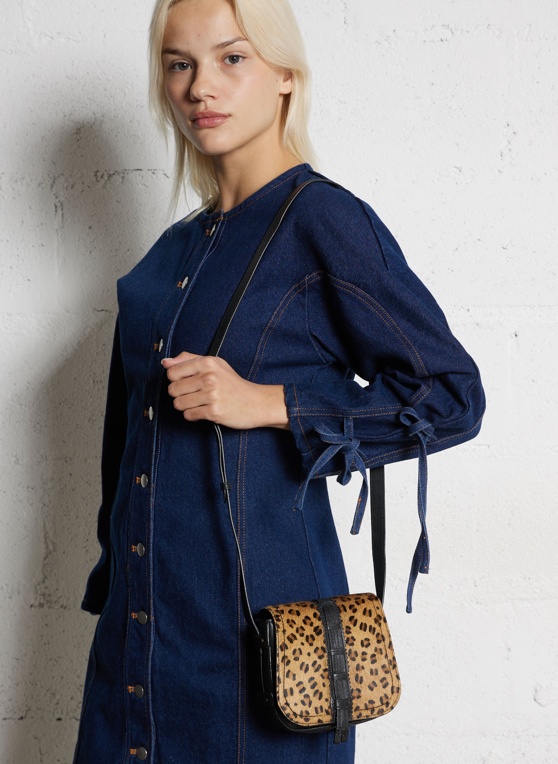 Sac bandoulière en cuir MAISON 123 Beige