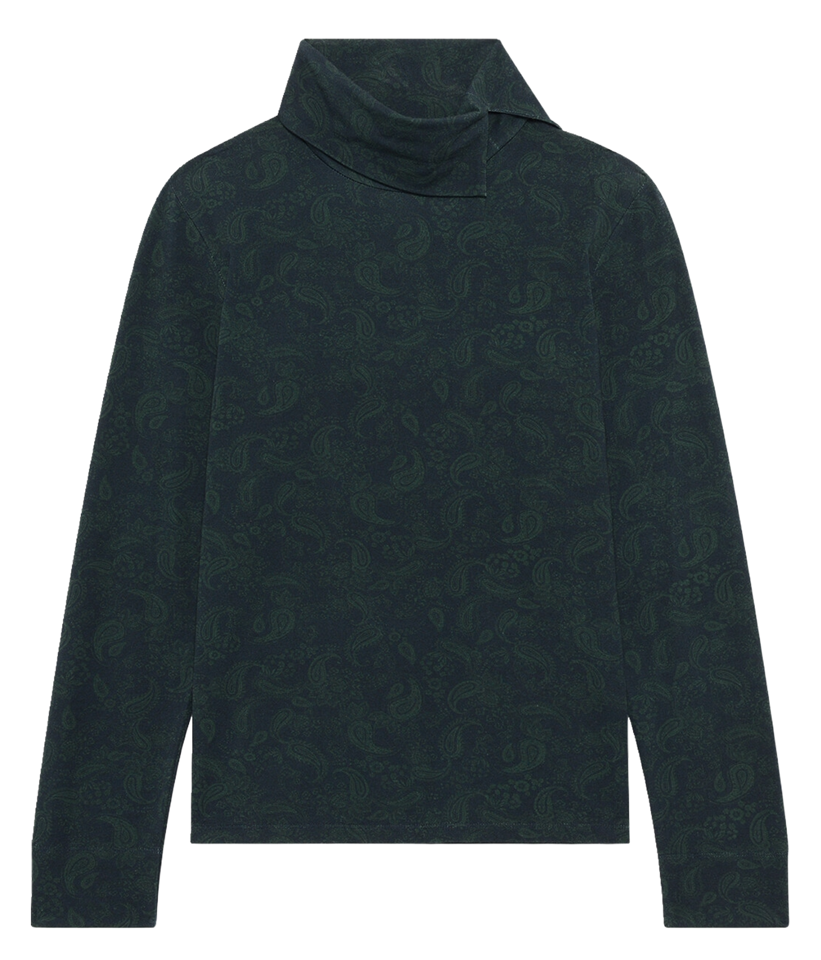 High-neck straight top in mixed cotton CAROLL Blue