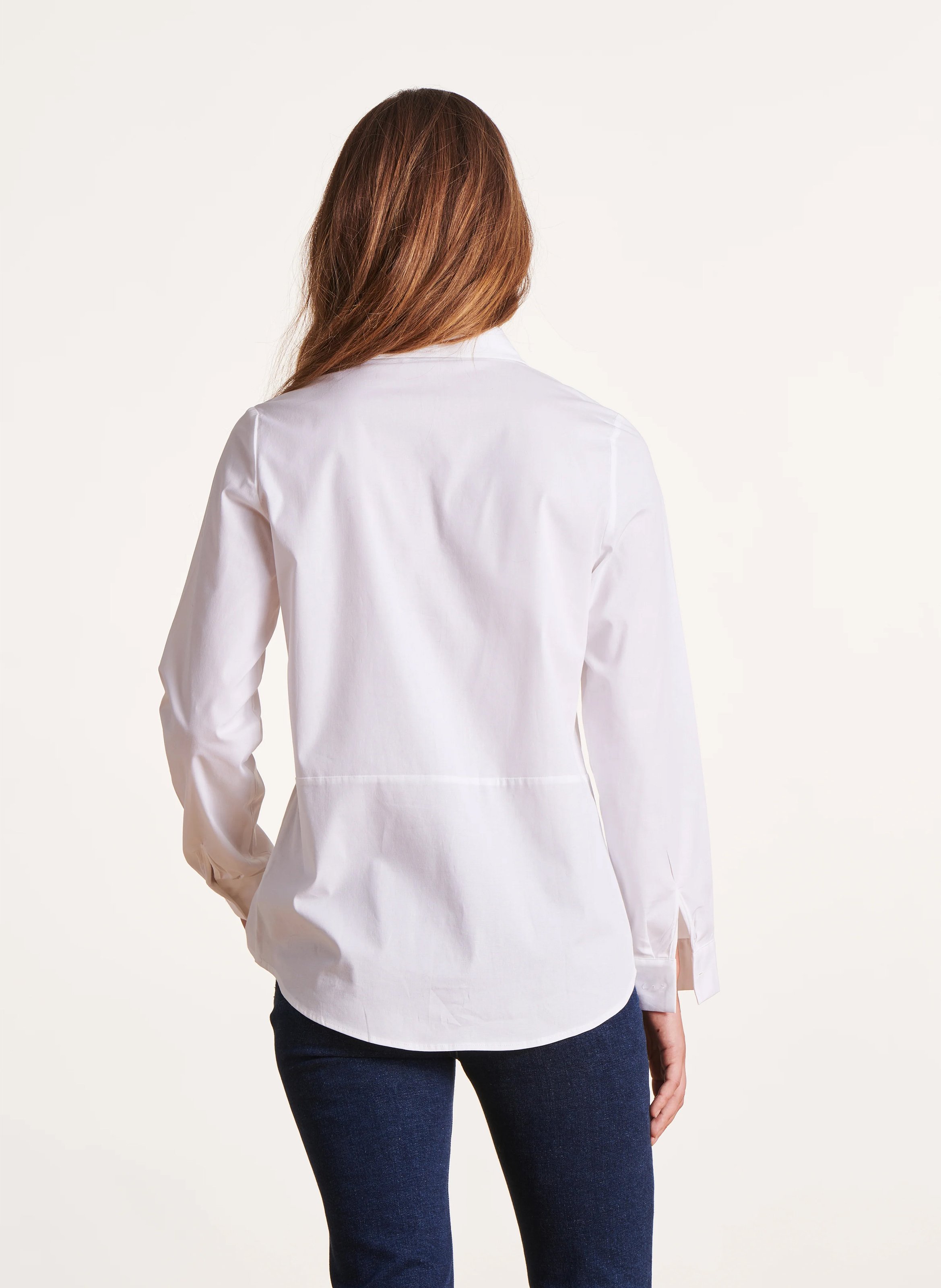 Overhemd van katoenmix met klassieke kraag LA FEE MARABOUTEE Wit