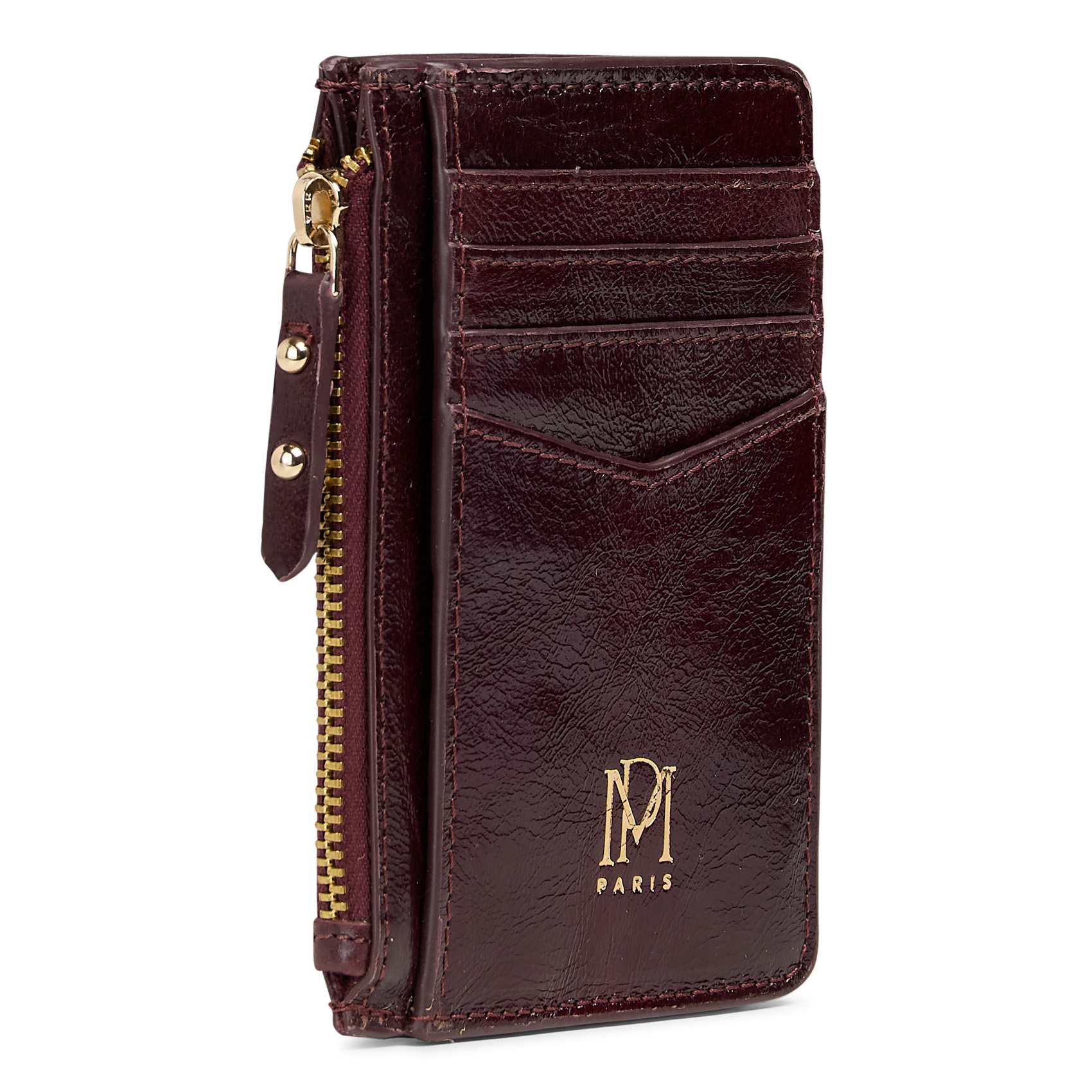 Printed leather card holder PETITE MENDIGOTE Purple