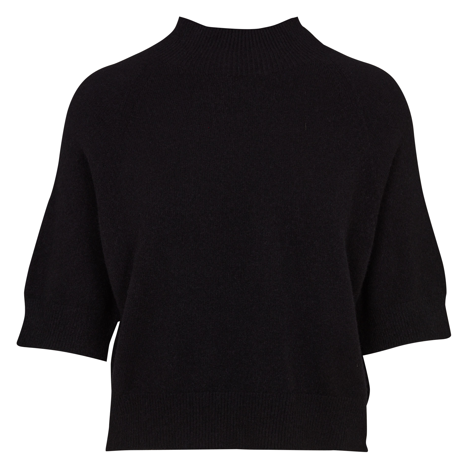Pull manches courtes en maille unie IMPERIAL Noir