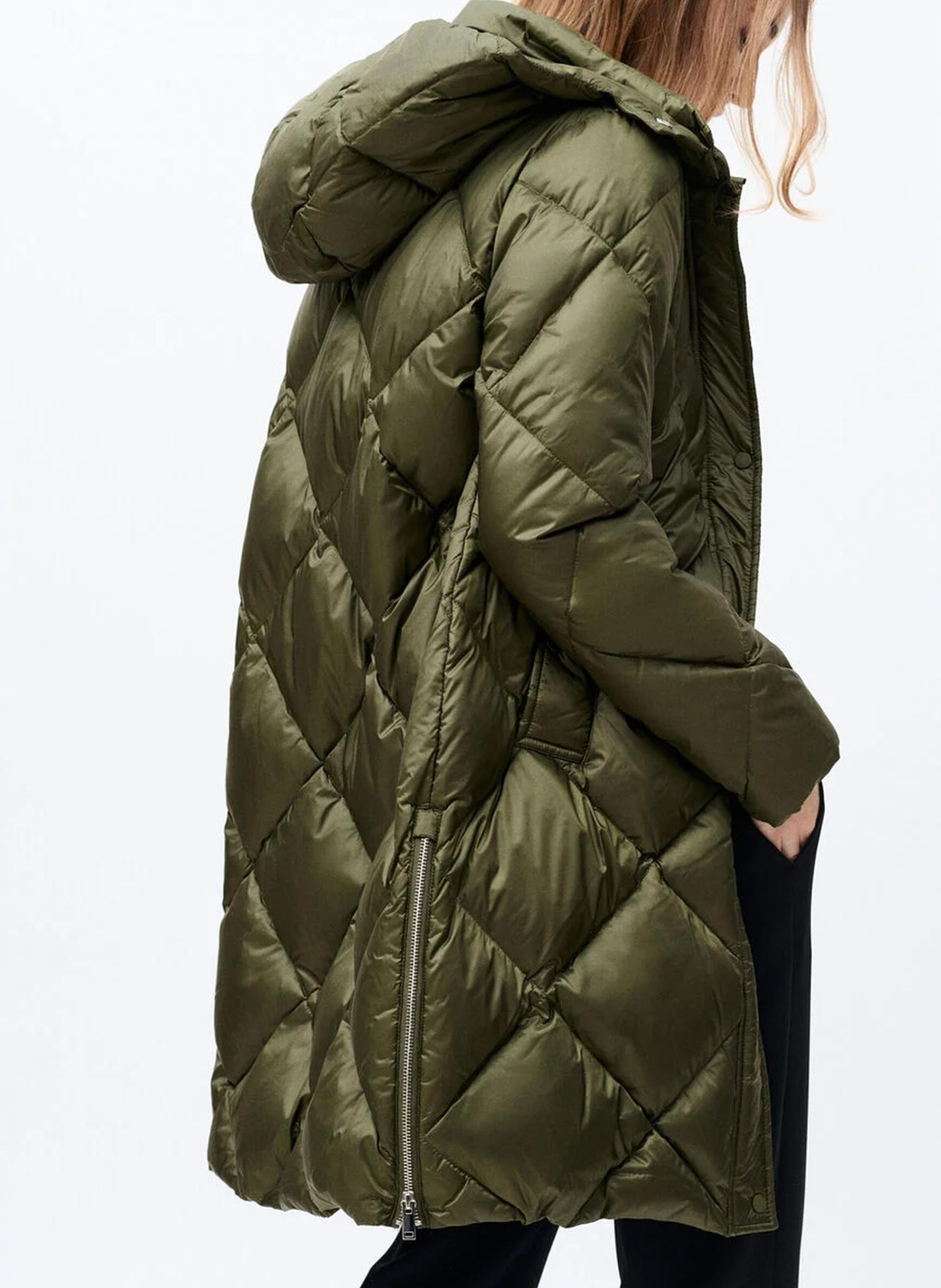 Doudoune oversize à capuche Vert