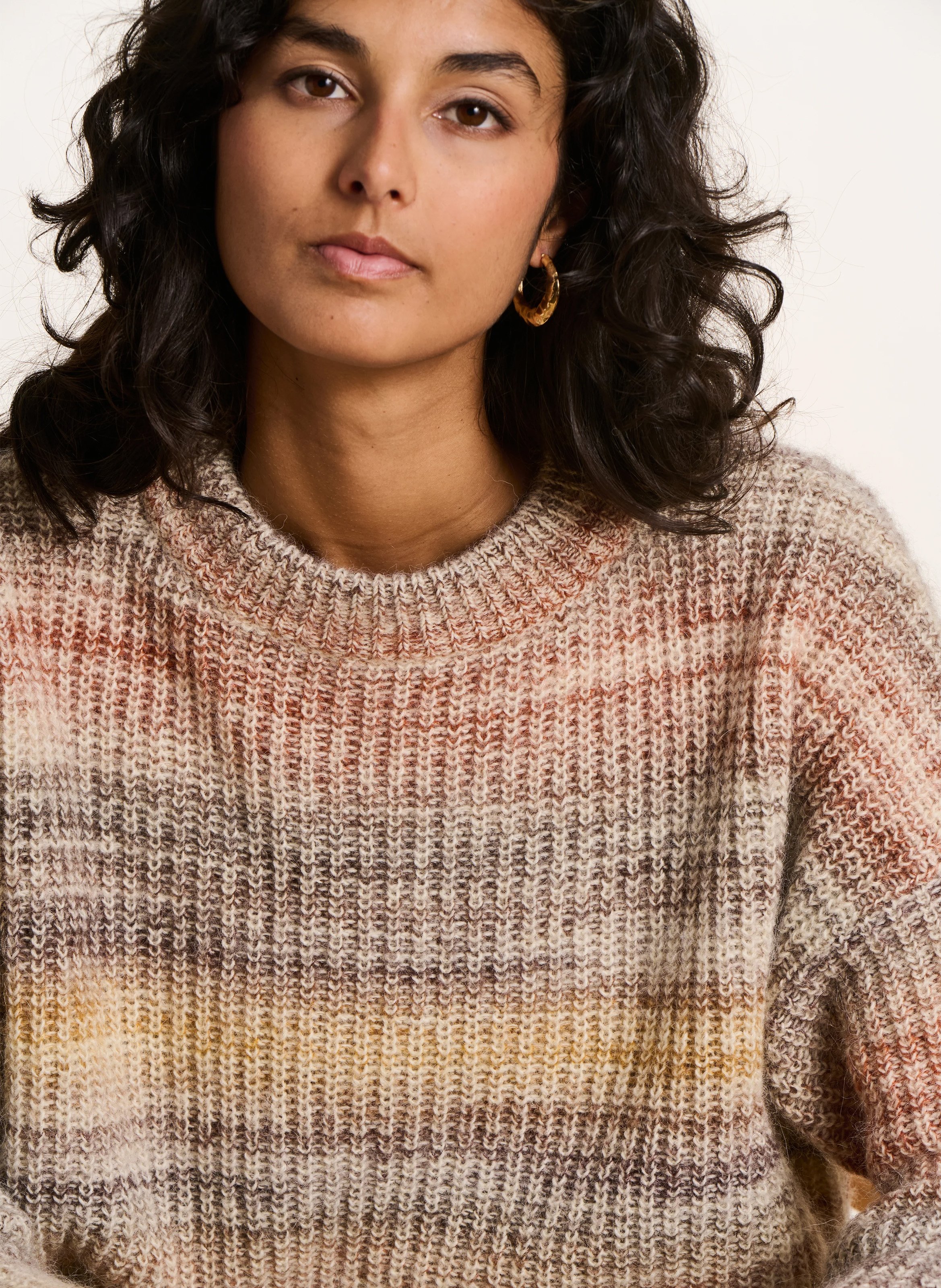 Oversize-Pullover aus Woll-Mix mit Rundhalsausschnitt LA FEE MARABOUTEE Beige