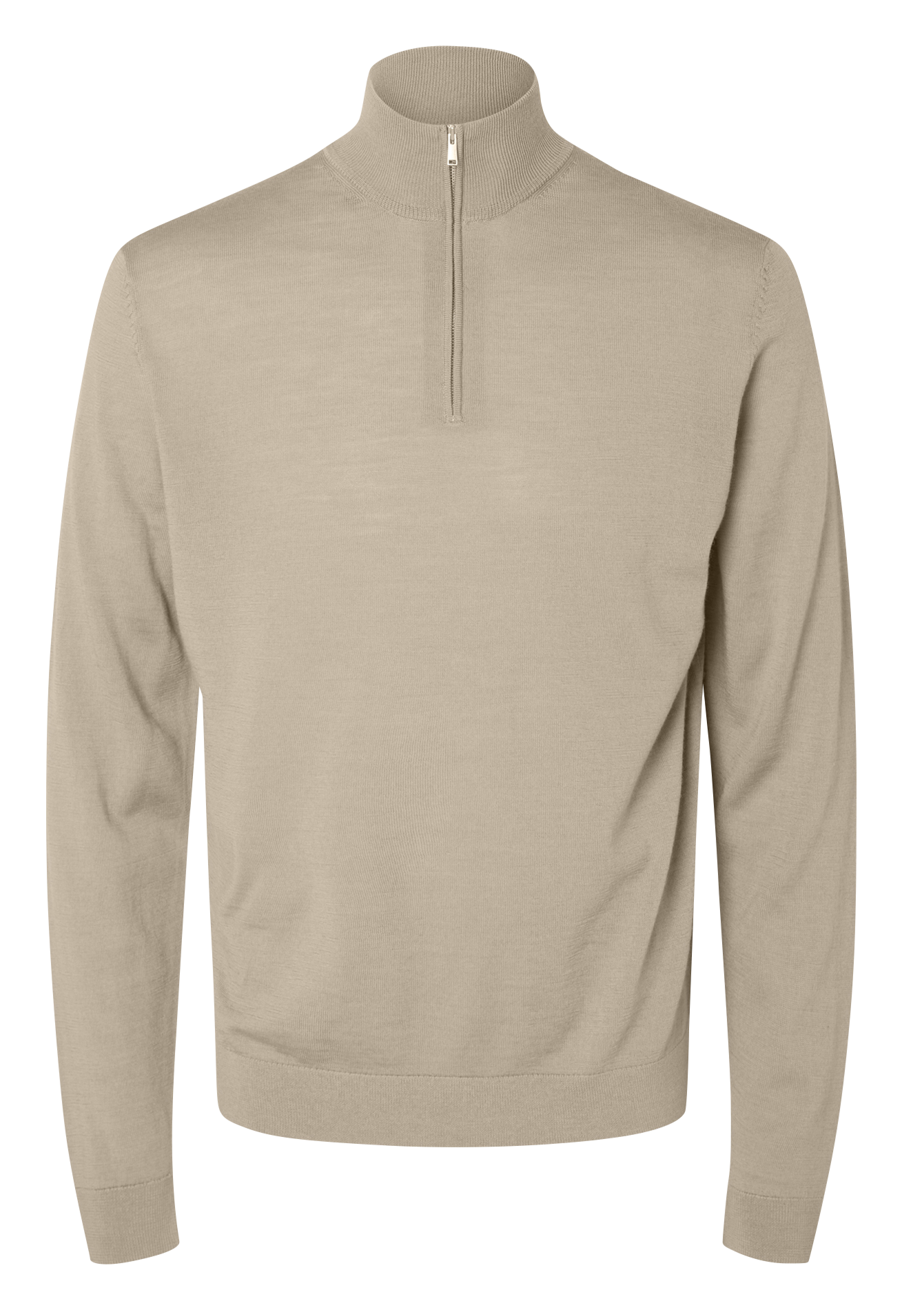 Pull droit col montant en laine SELECTED Marron