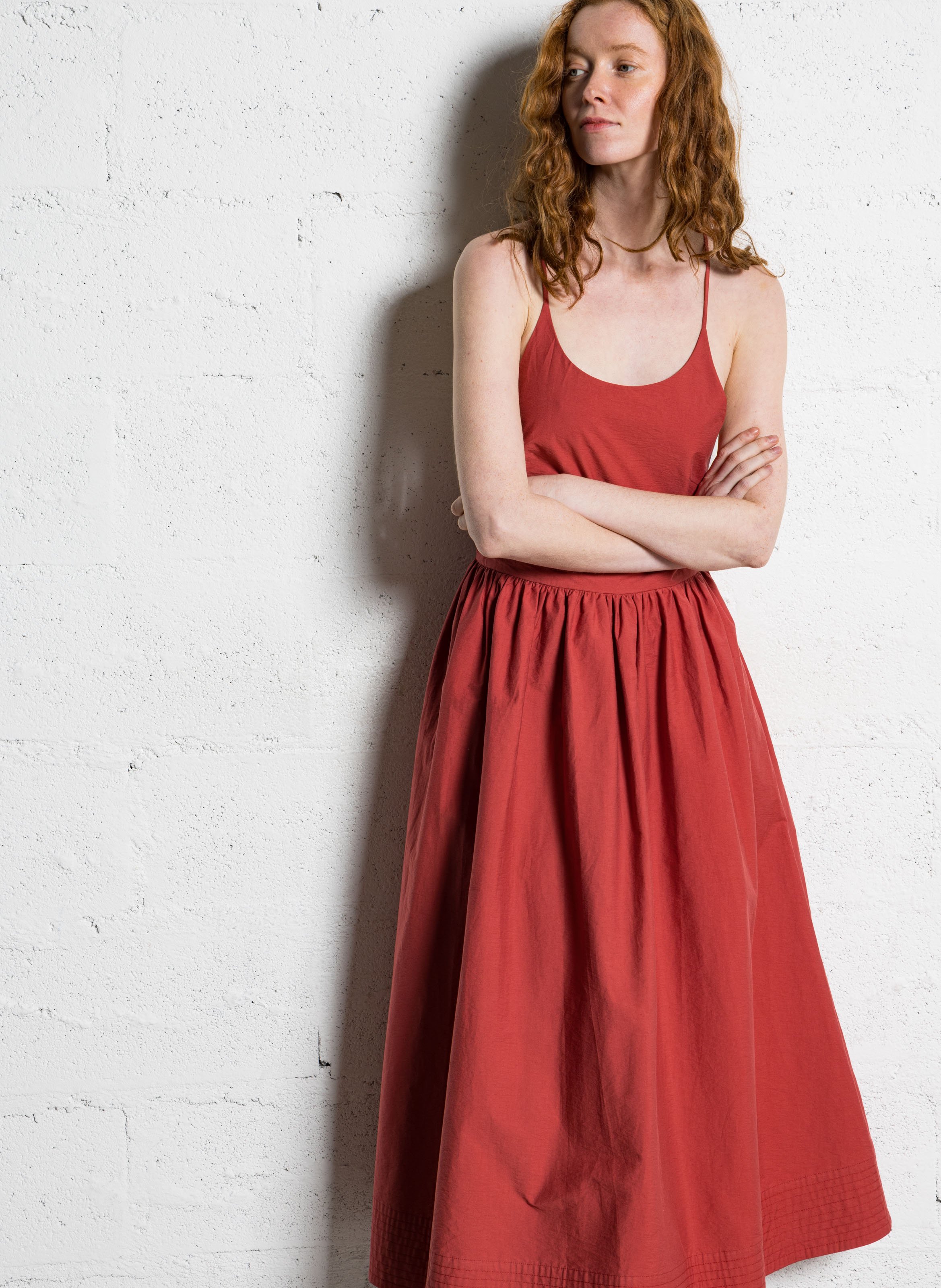 Kleid aus Baumwoll-Mix mit Rundhalsausschnitt SUNCOO Braun