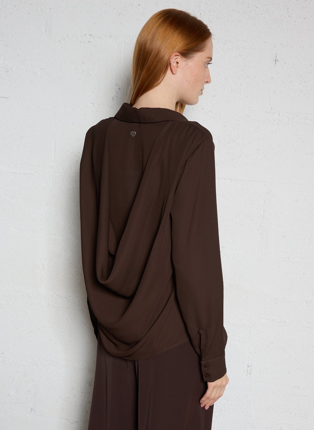 Flowy straight blouse PLEASE Brown