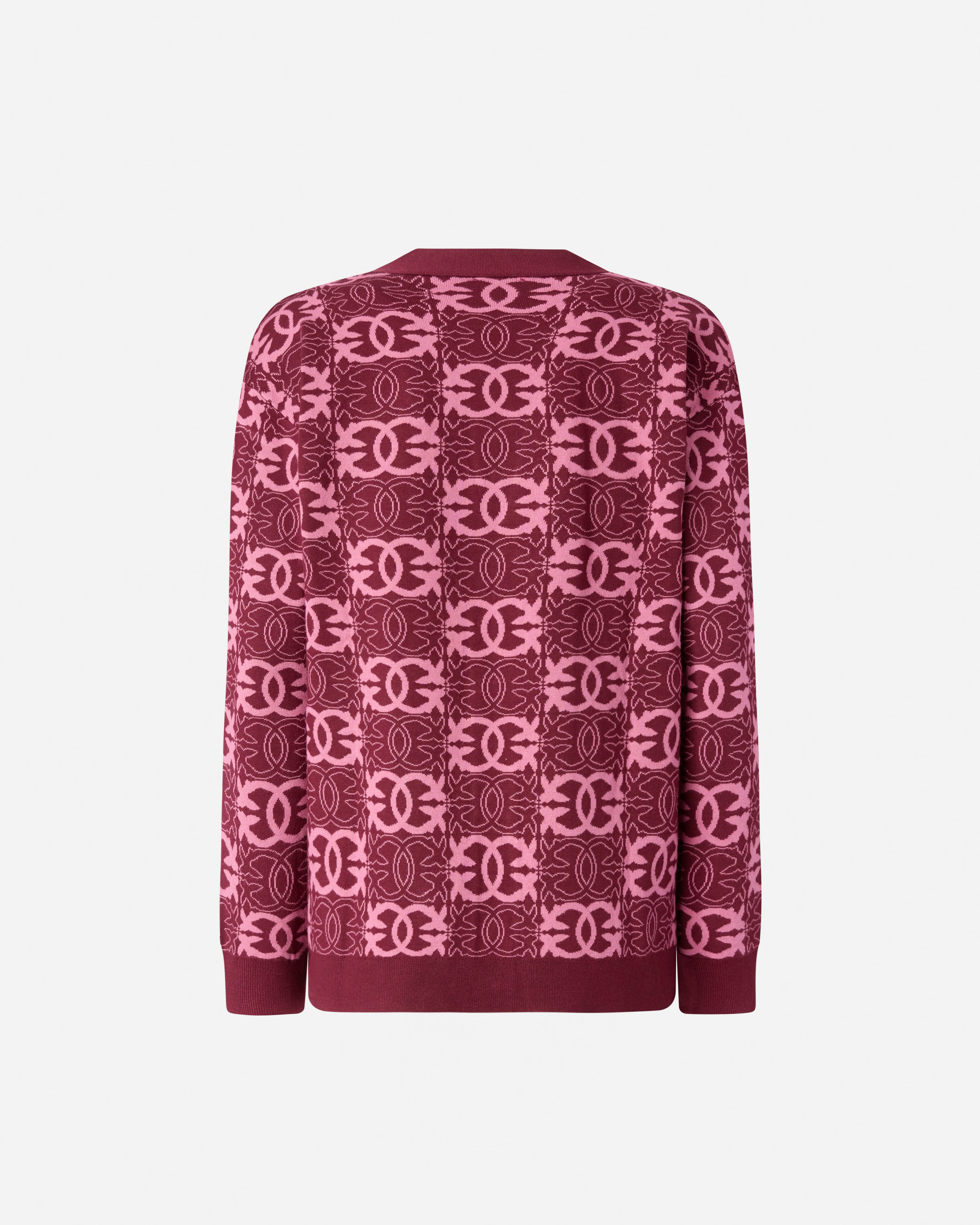 Cardigan with love birds logo PINKO Purple