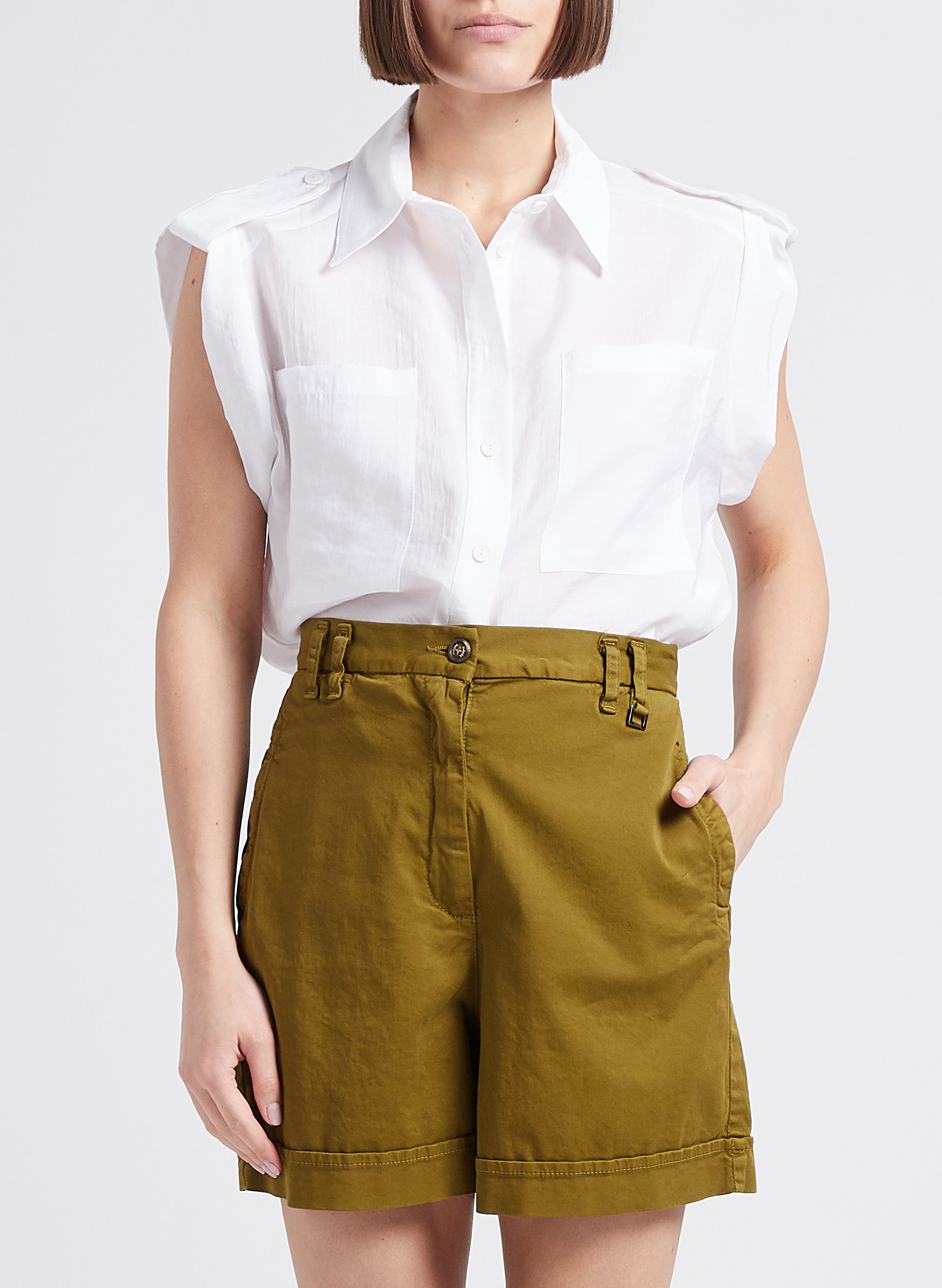 Chemise col classique ample PLEASE Blanc