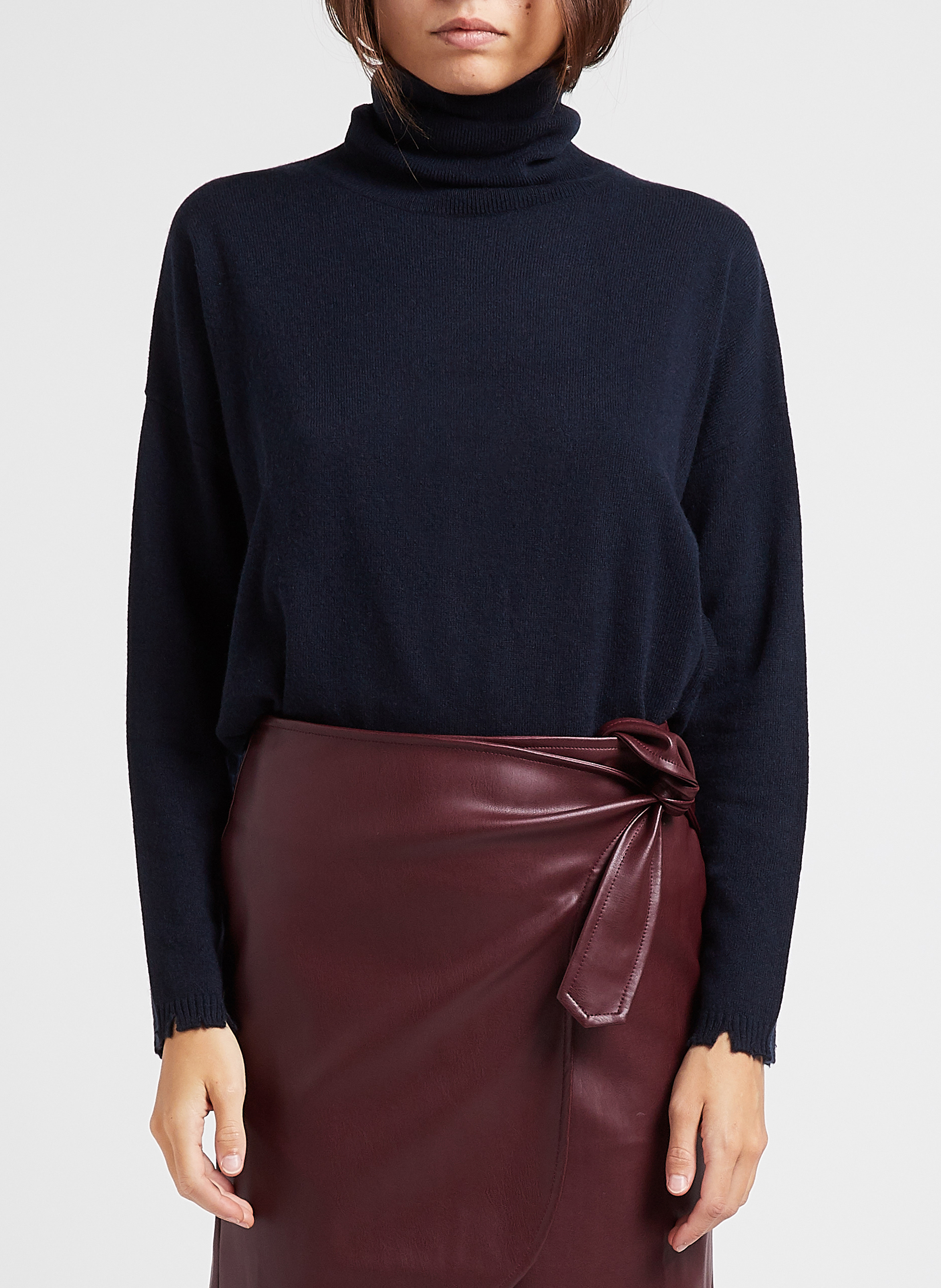 Weiter Rollkragenpullover aus Kaschmir KUJTEN Blau