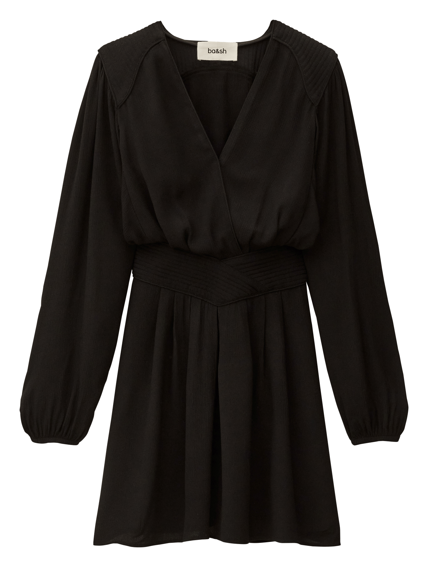 Robe courte col V BA&SH Noir