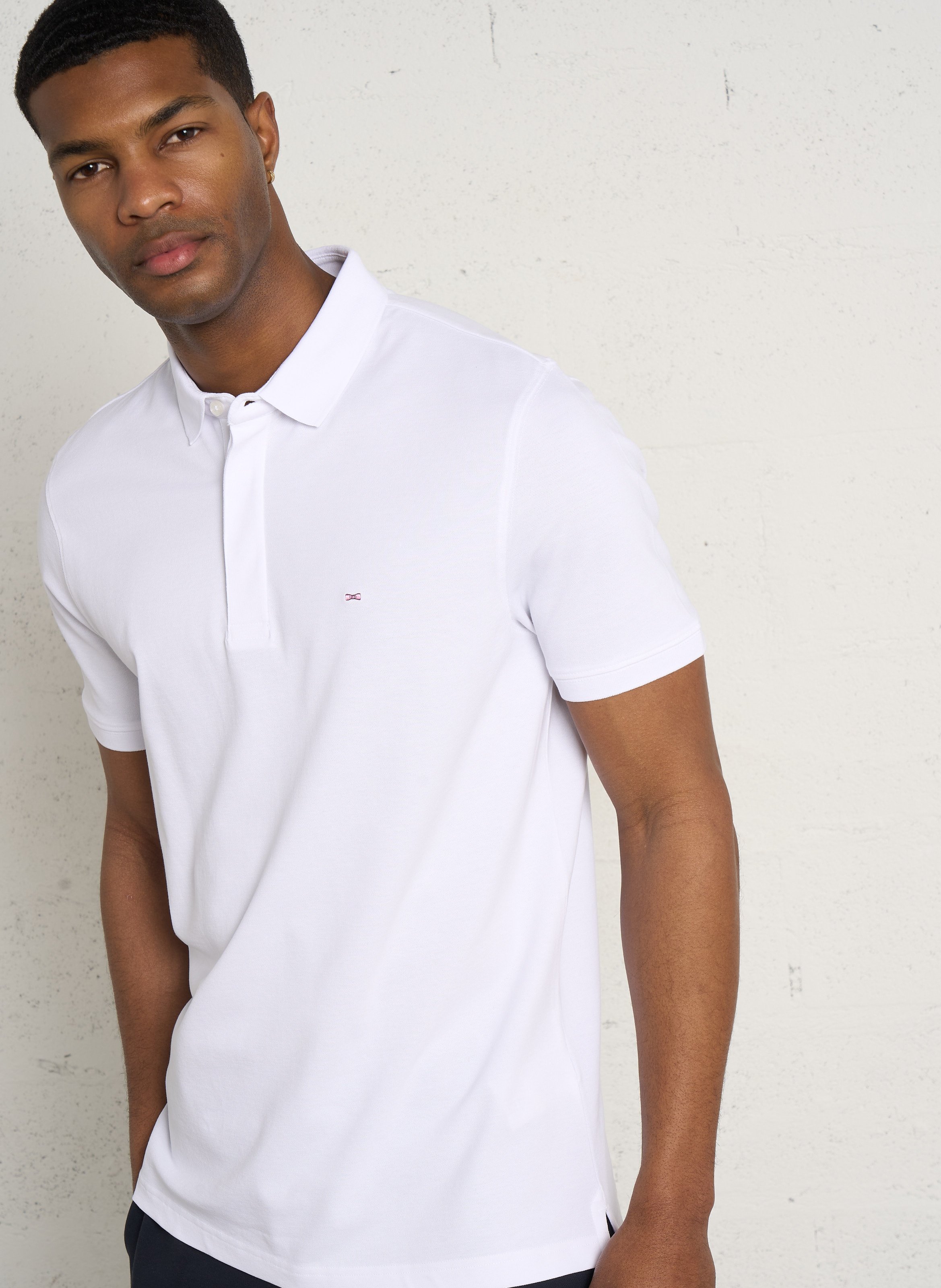 Polo slim-fit brodé en coton stretch EDEN PARK