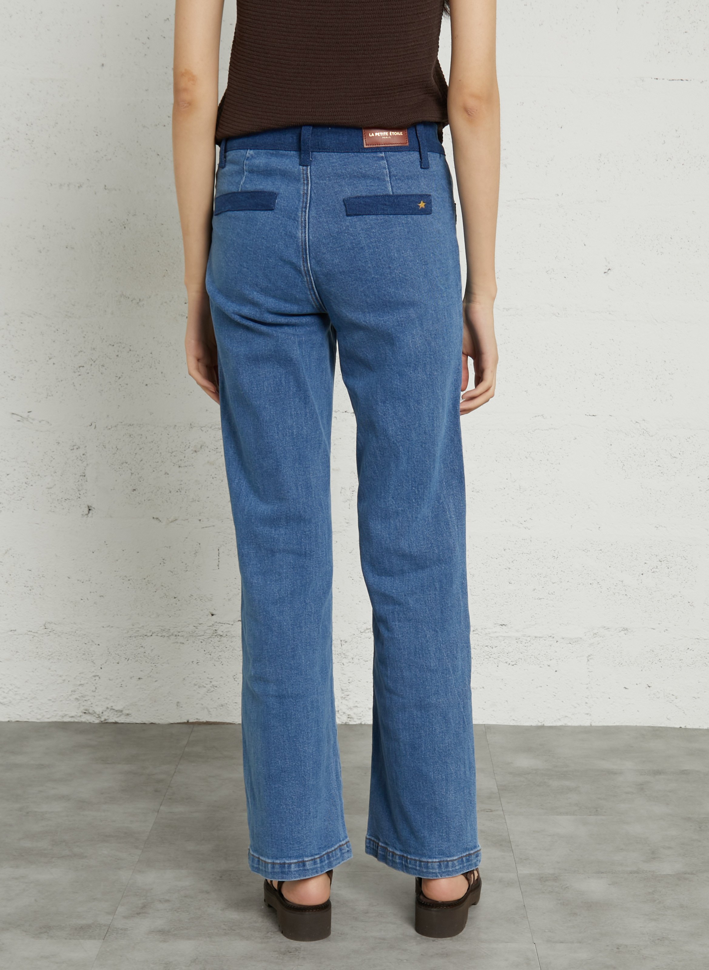 Jean évasé en coton mélangé LA PETITE ETOILE Jean Stone